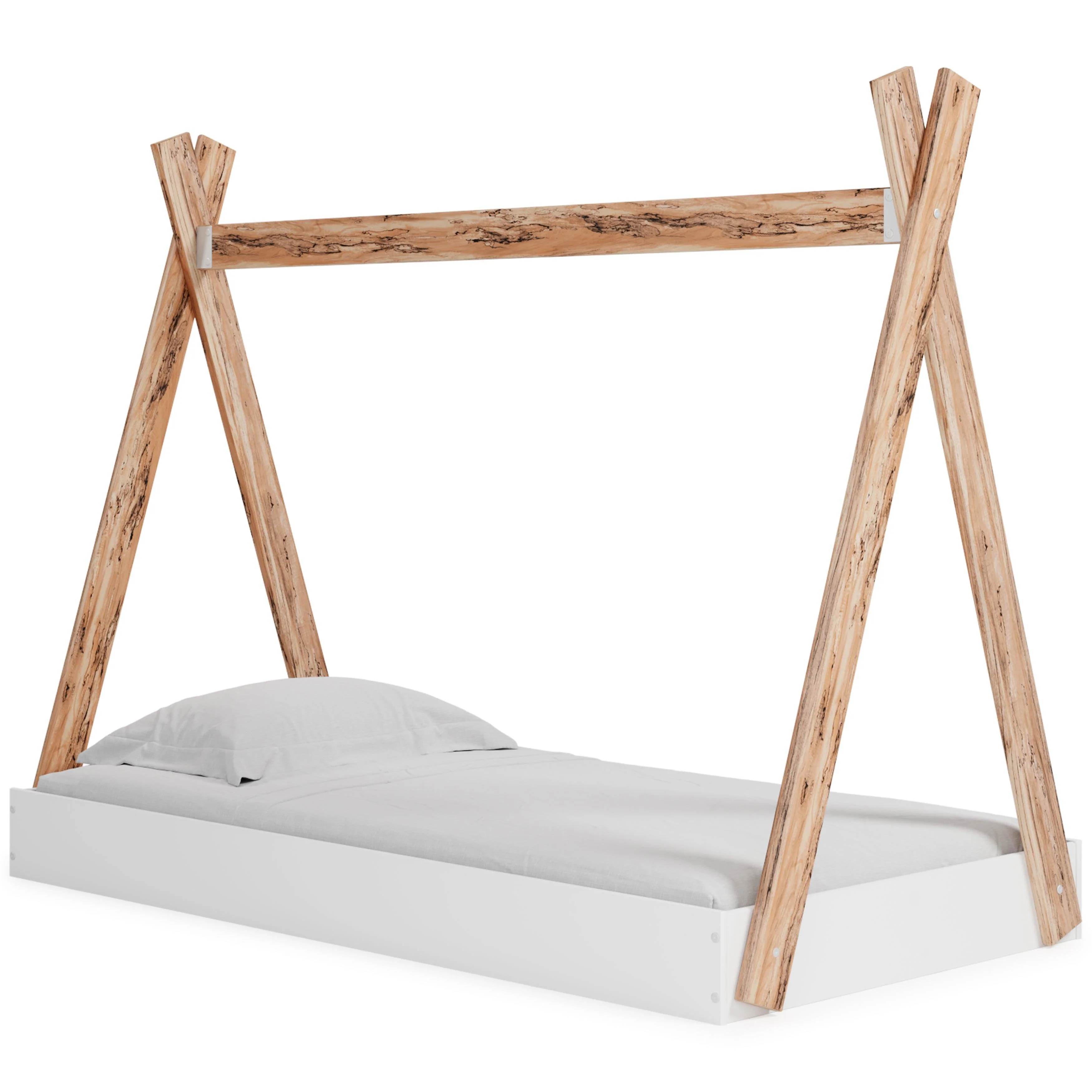 Piperton Two-Tone Brown White Twin Tent Complete Bed In Box - Image 2