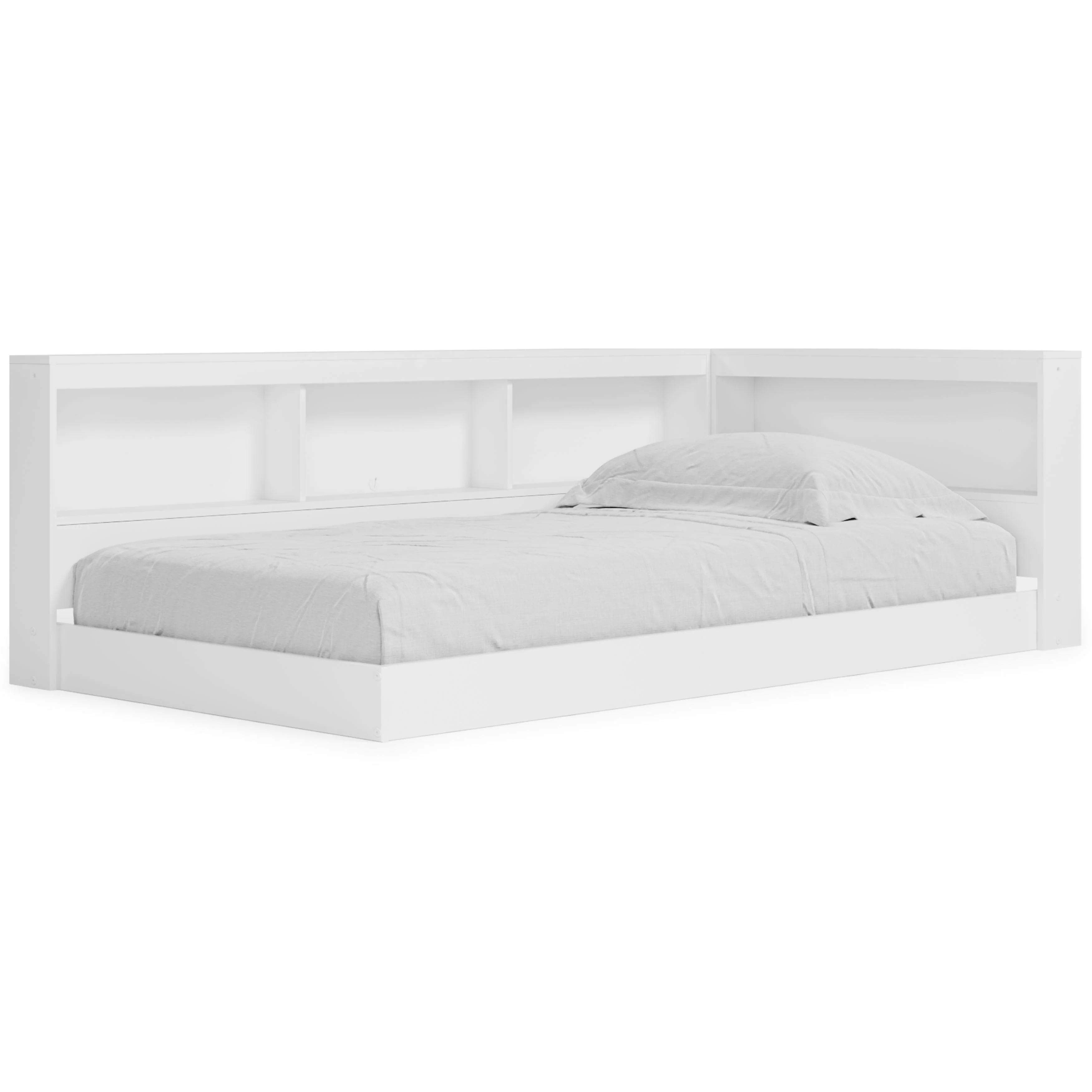 Piperton White Twin Bookcase Storage Bed - Image 2