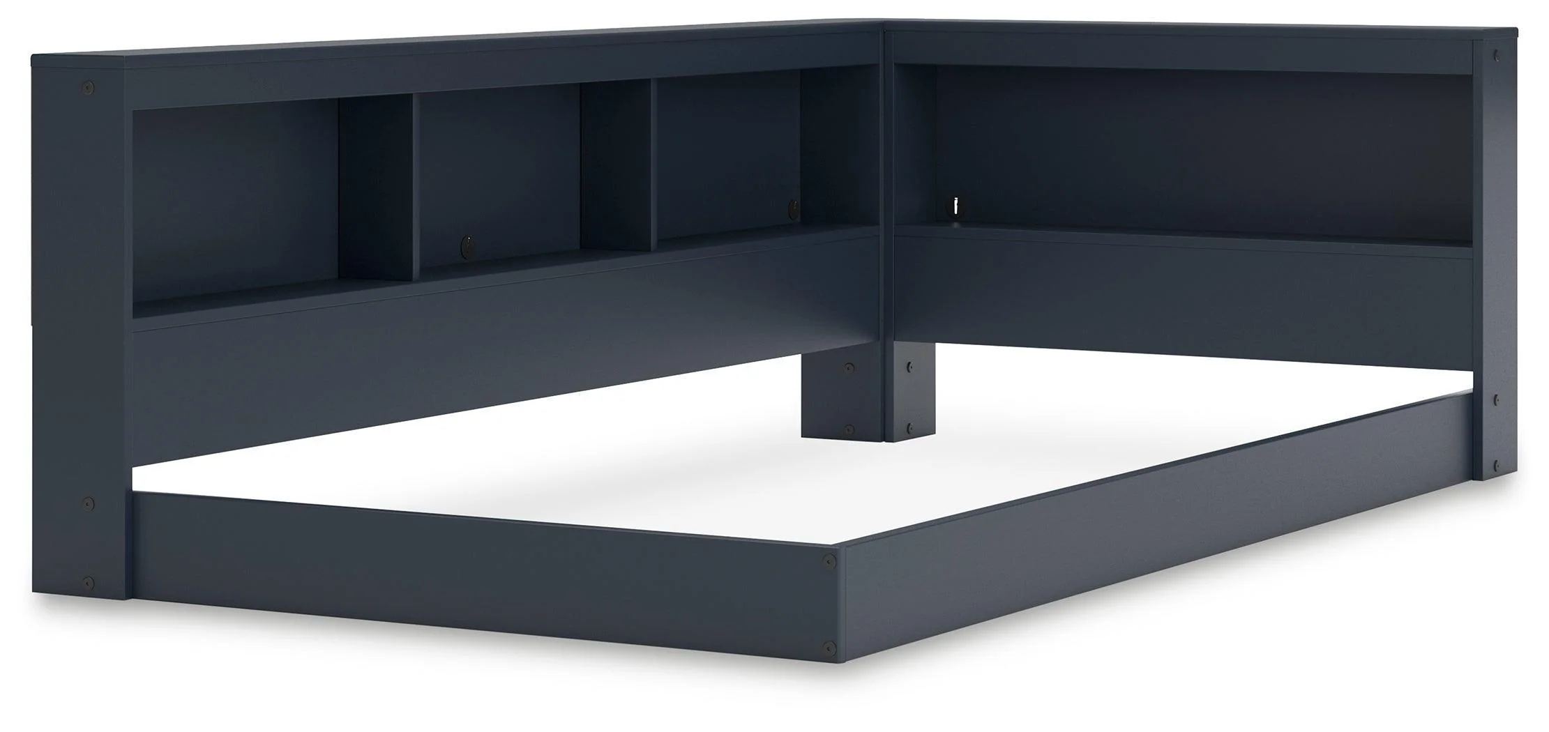 Simmenfort Navy Blue Twin Bookcase Storage Bed - Image 3