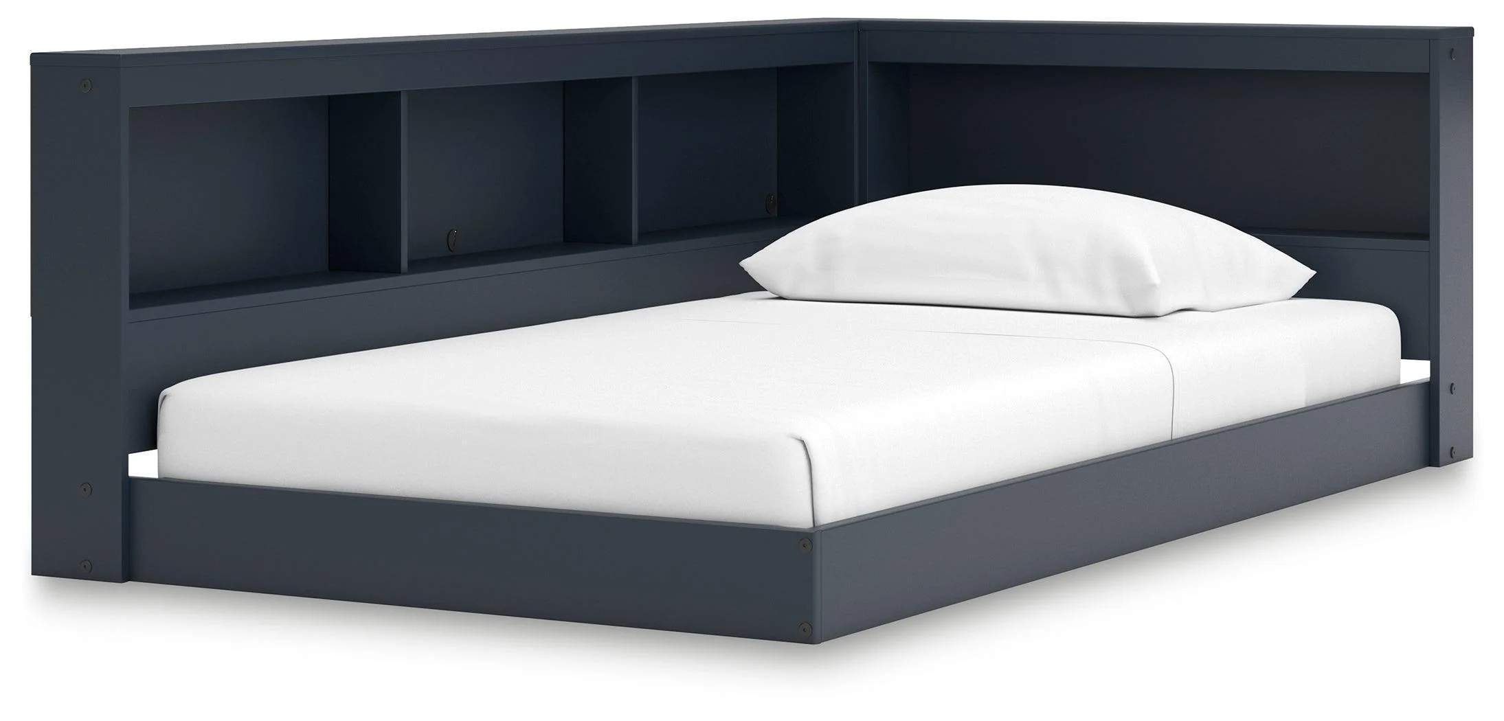 Simmenfort Navy Blue Twin Bookcase Storage Bed - Image 2