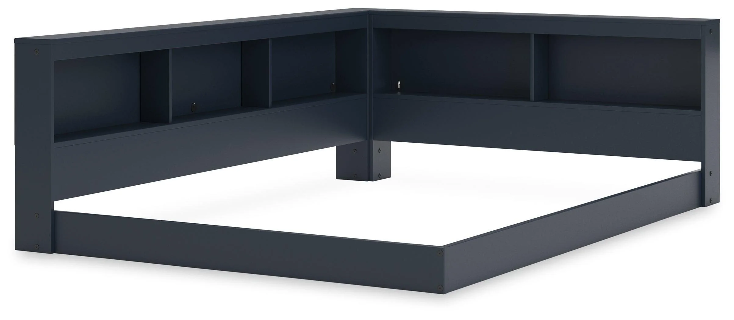 Simmenfort Navy Blue Full Bookcase Storage Bed - Image 3