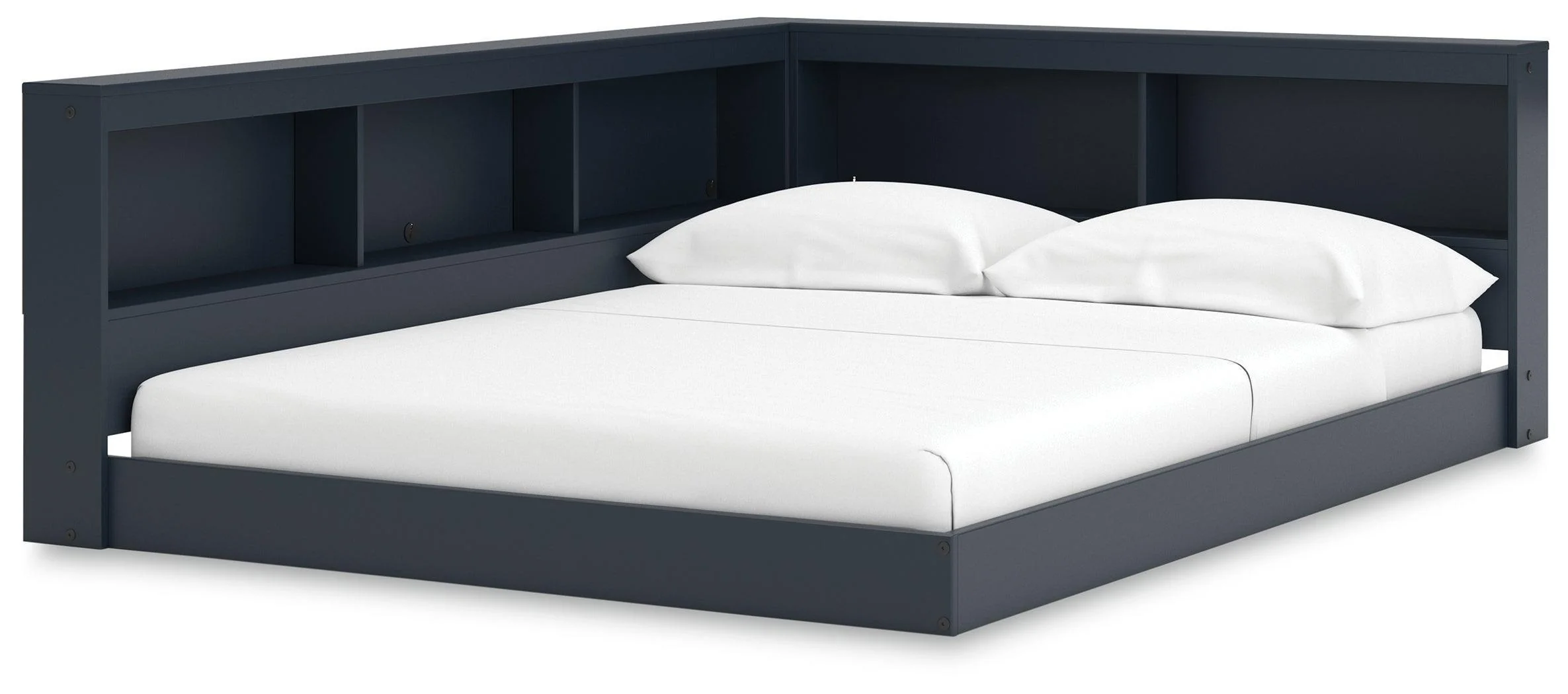 Simmenfort Navy Blue Full Bookcase Storage Bed - Image 2