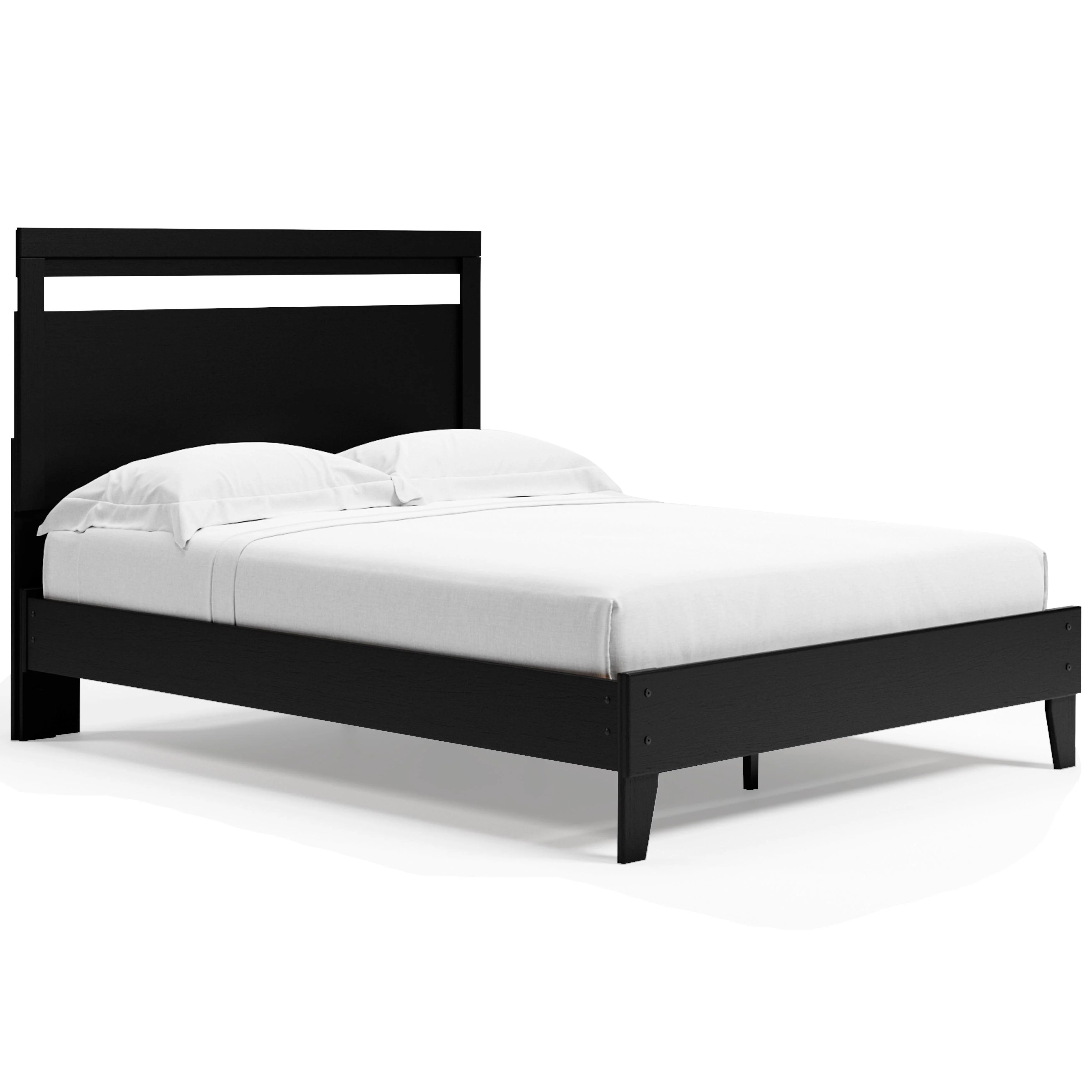 Finch Black Brown Queen Panel Platform Bed - Image 2