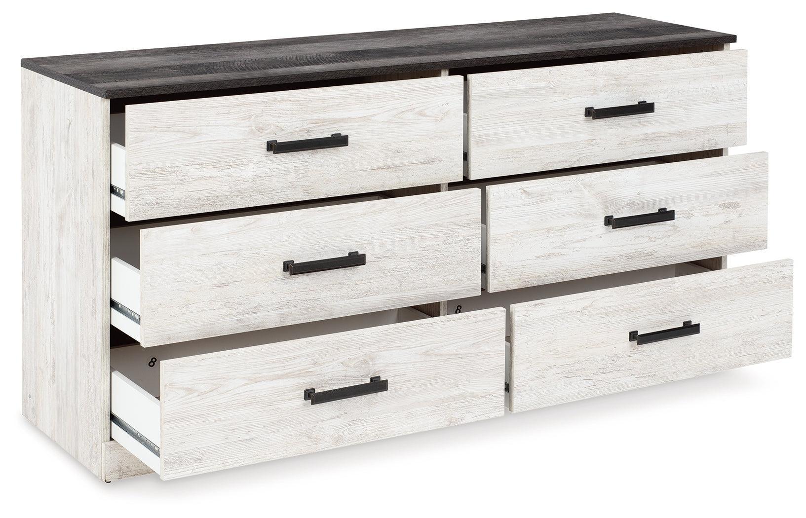 Shawburn Whitewash Charcoal Gray Dresser - Image 3