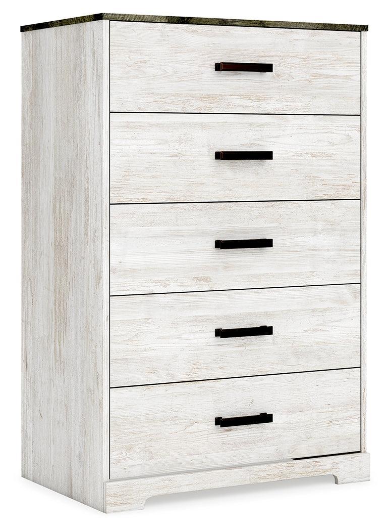 Shawburn Whitewash Charcoal Gray Chest Of Drawers - Image 2
