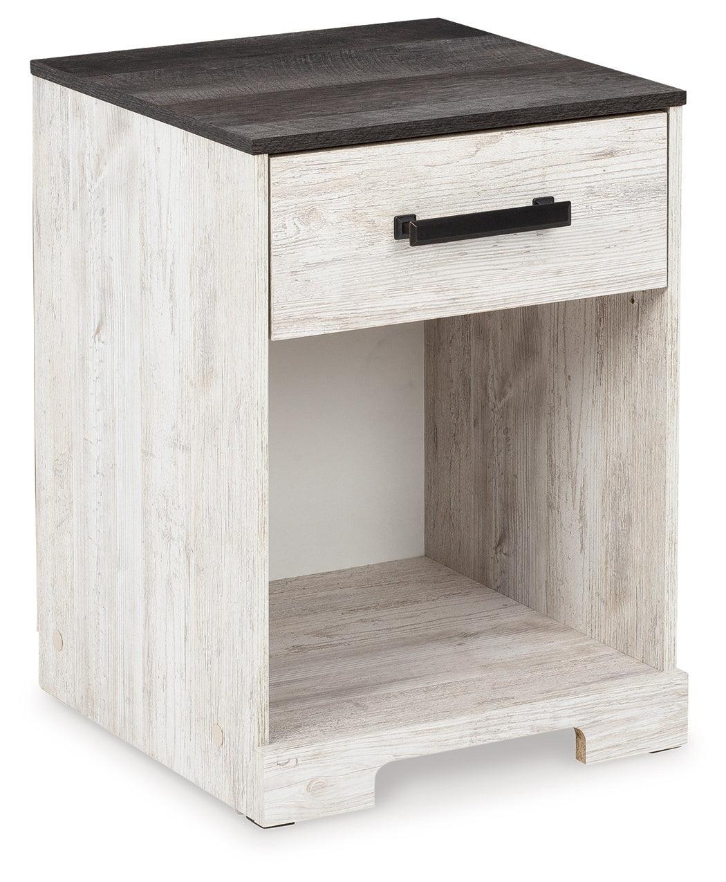 Shawburn Whitewash Charcoal Gray Nightstand - Image 2