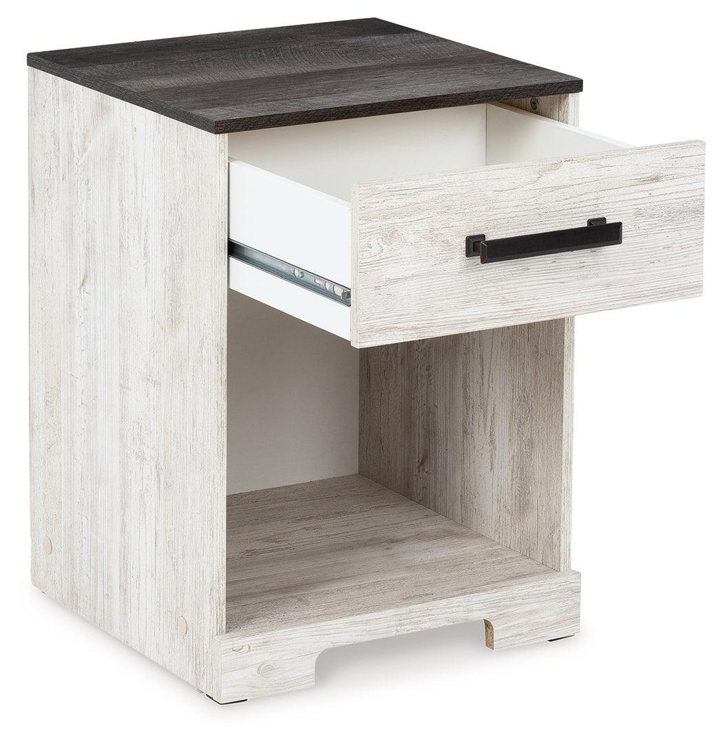 Shawburn Whitewash Charcoal Gray Nightstand - Image 3