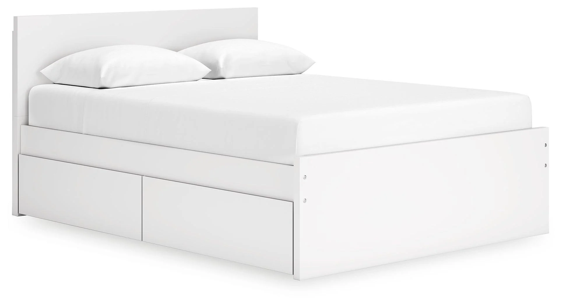 Onita White Queen Panel Platform Bed with 1 Side Storage - Image 2