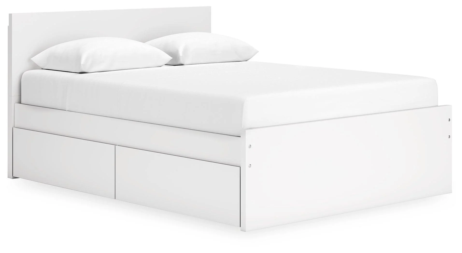 Onita White Queen Panel Platform Bed with 2 Side Storage - Image 2