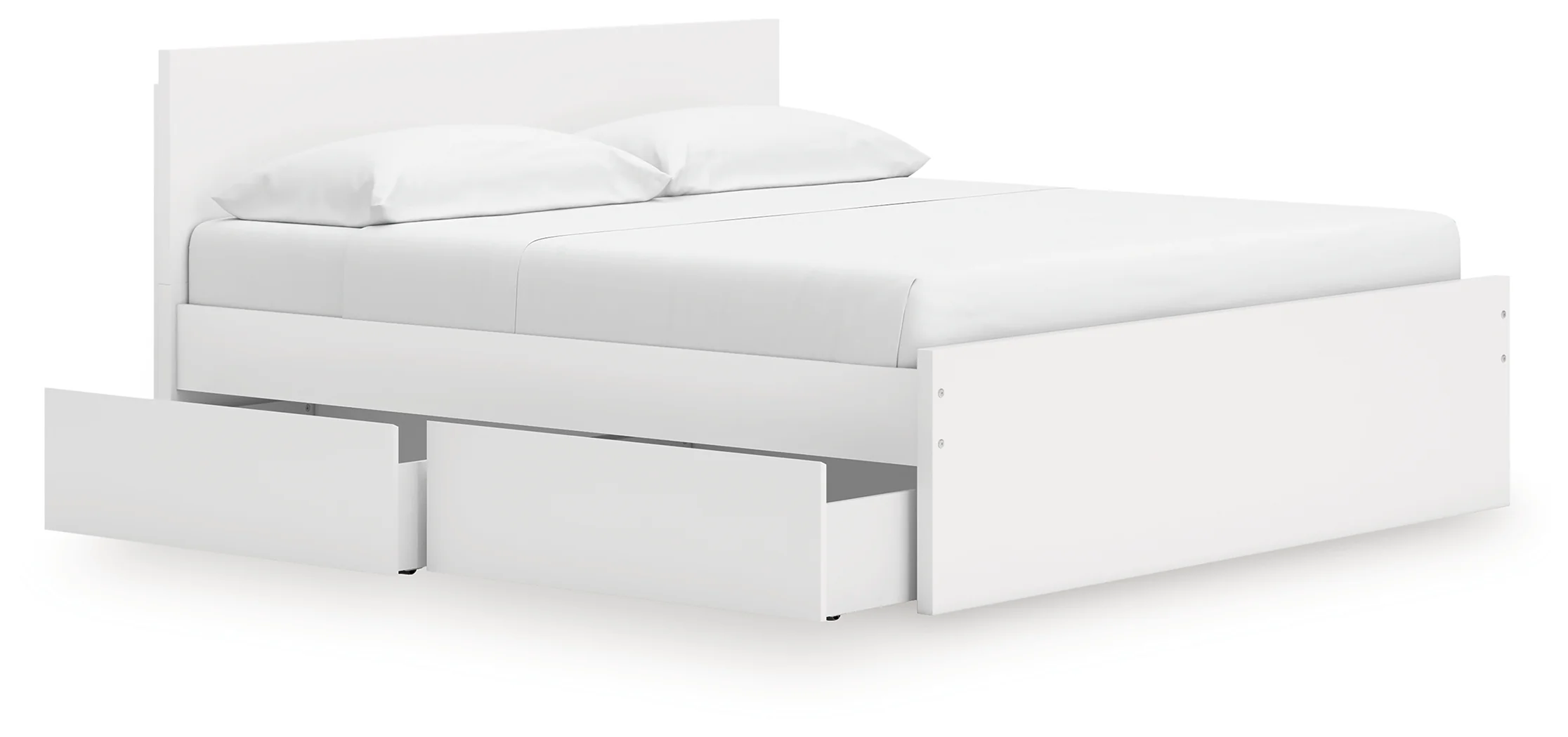 Onita White King Panel Platform Bed with Storage - Image 3
