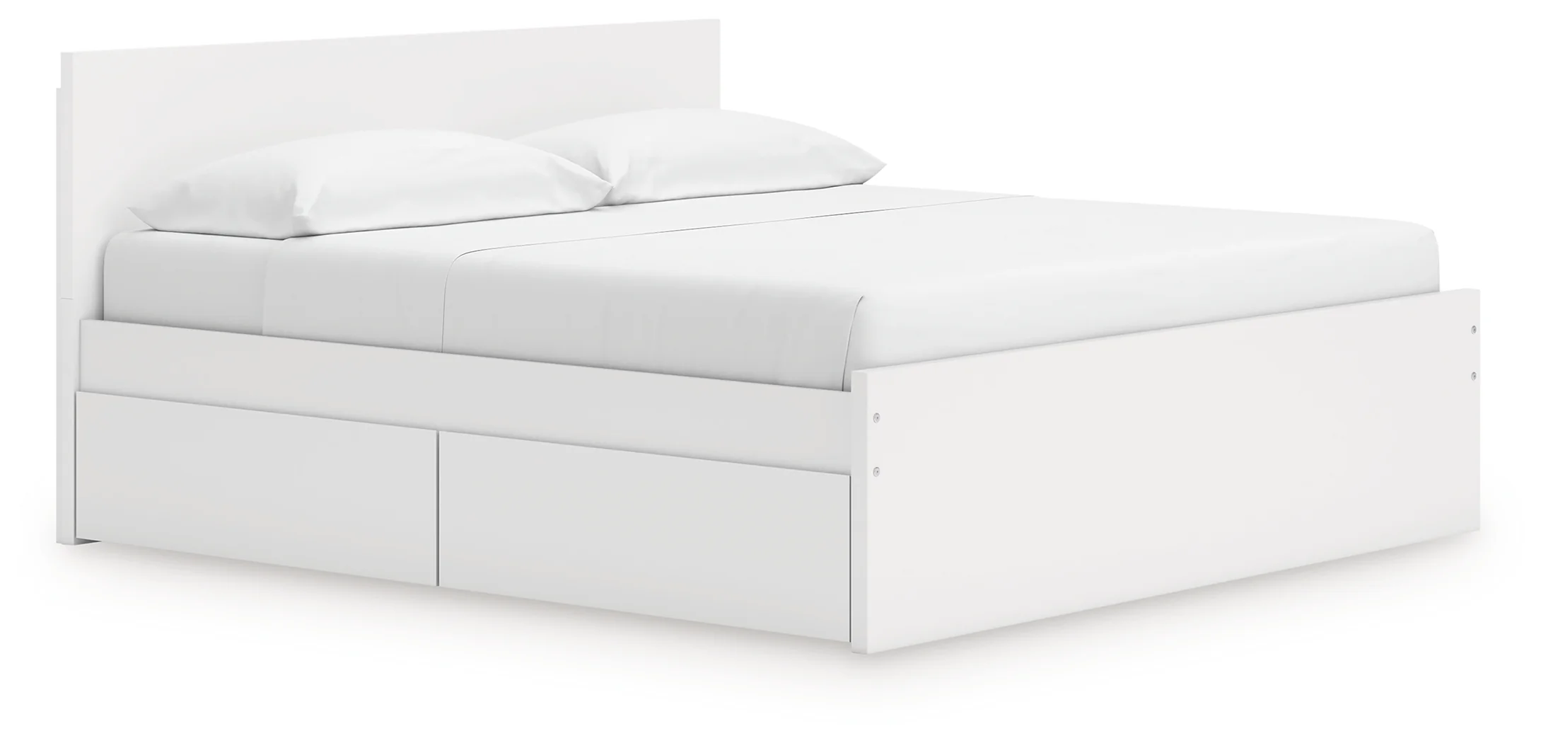 Onita White King Panel Platform Bed with Storage - Image 2
