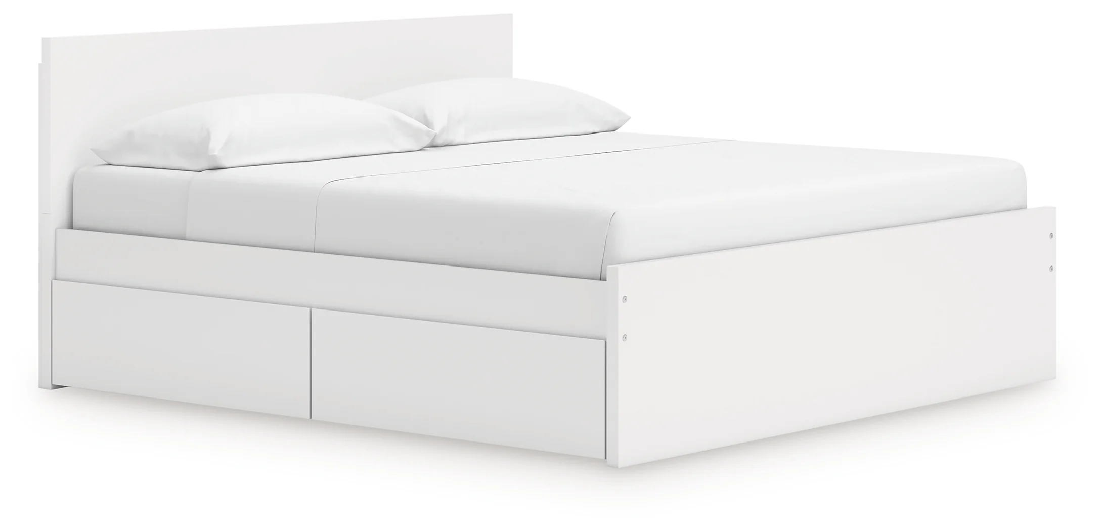Onita White King Panel Platform Bed with 2 Side Storage - Image 2
