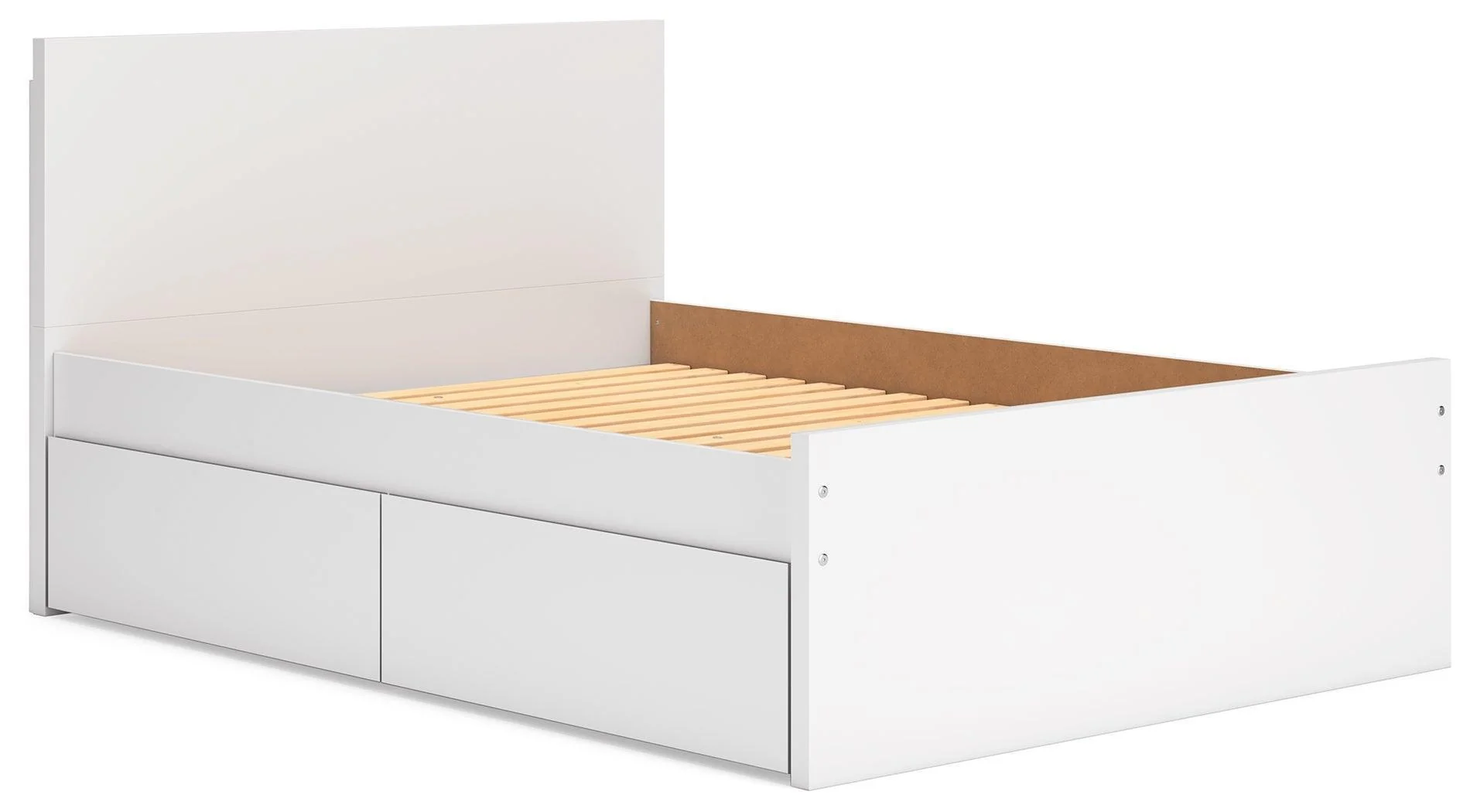 Onita White Full Panel Platform Bed with 1 Side Storage - Image 2