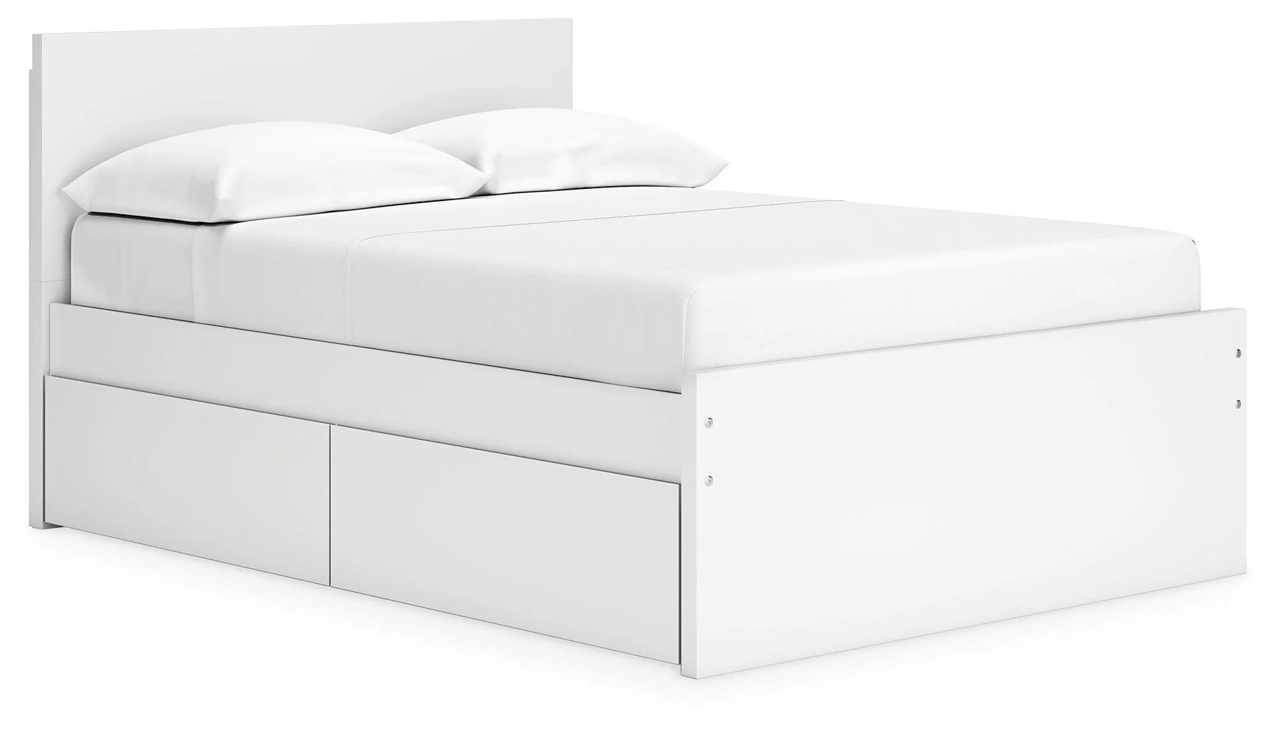 Onita White Full Panel Platform Bed with 2 Side Storage - Image 2