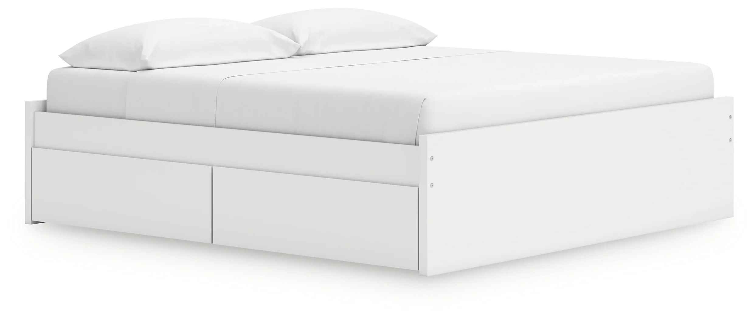 Onita White King Platform Bed with 1 Side Storage - Image 2