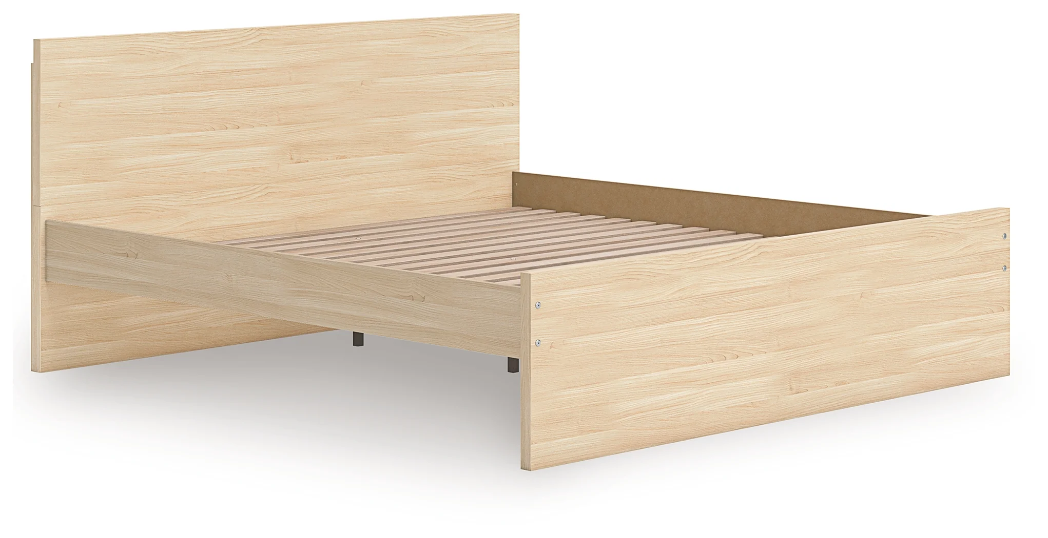 Onita Natural Queen Panel Platform Bed with 2 Side Storage - Image 3