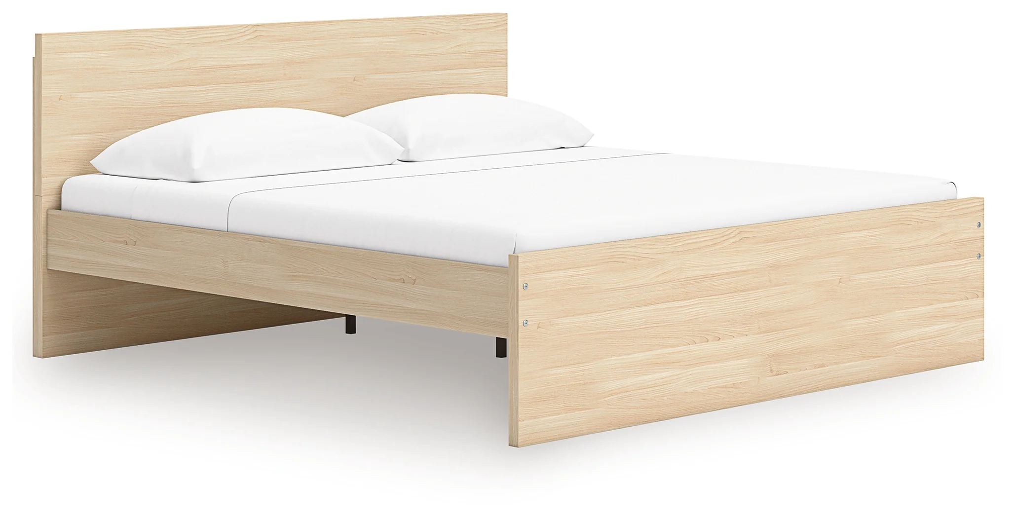 Onita Natural Queen Panel Platform Bed with 2 Side Storage - Image 2