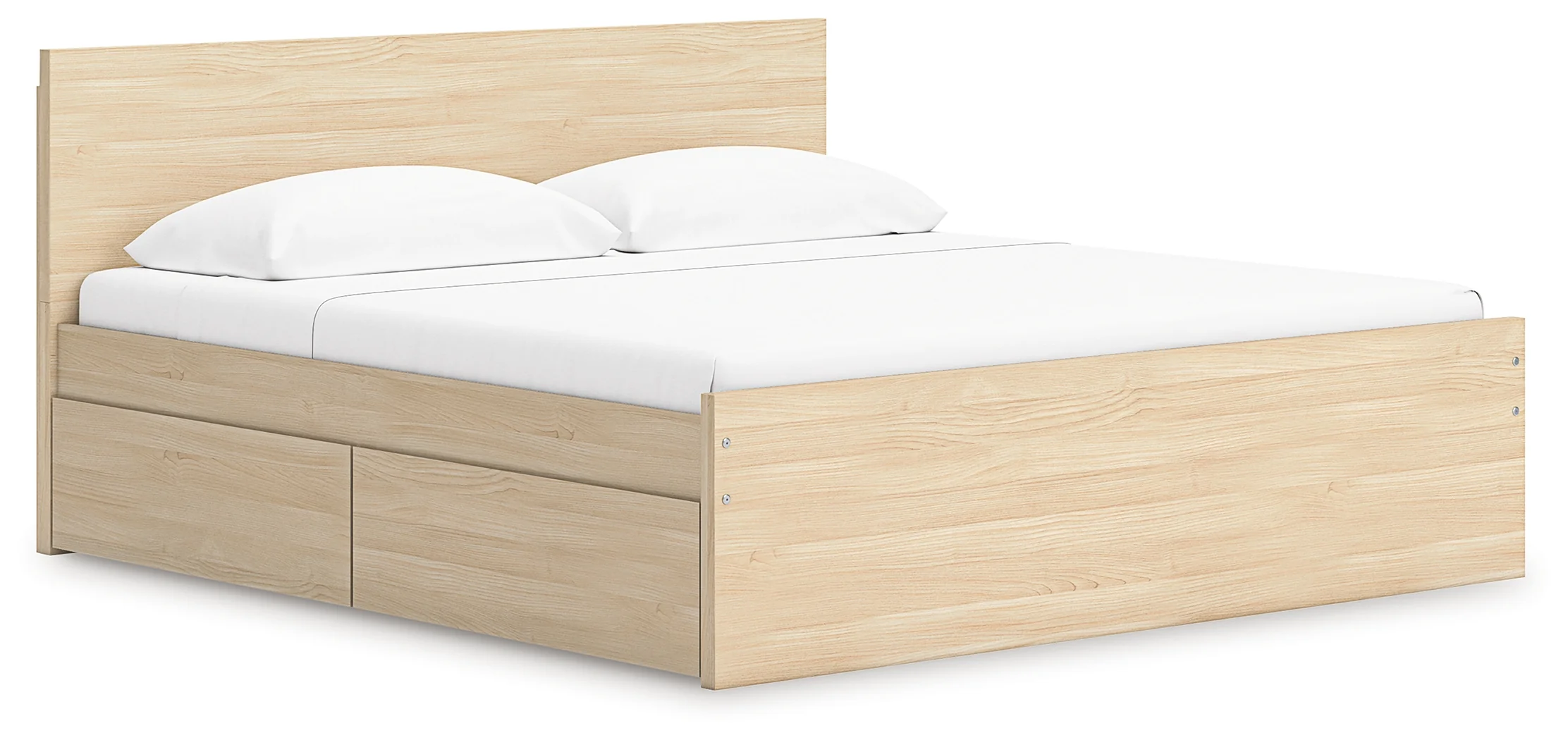 Onita Natural King Panel Platform Bed with Storage - Image 2
