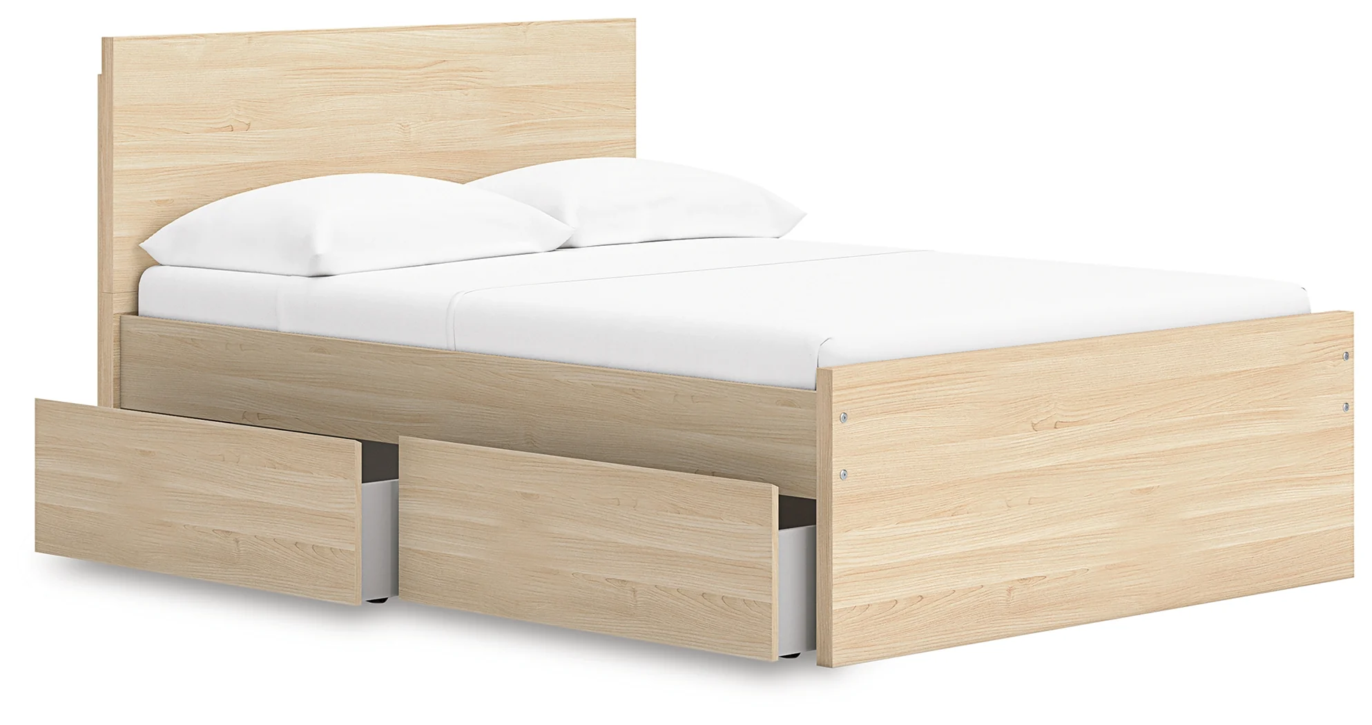Onita Natural Full Panel Platform Bed with 1 Side Storage - Image 3