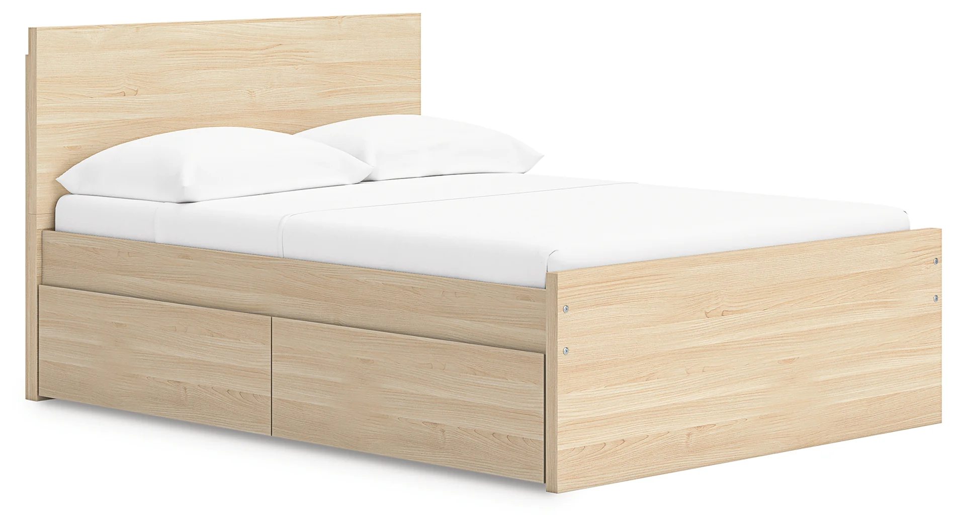 Onita Natural Full Panel Platform Bed with 1 Side Storage - Image 2