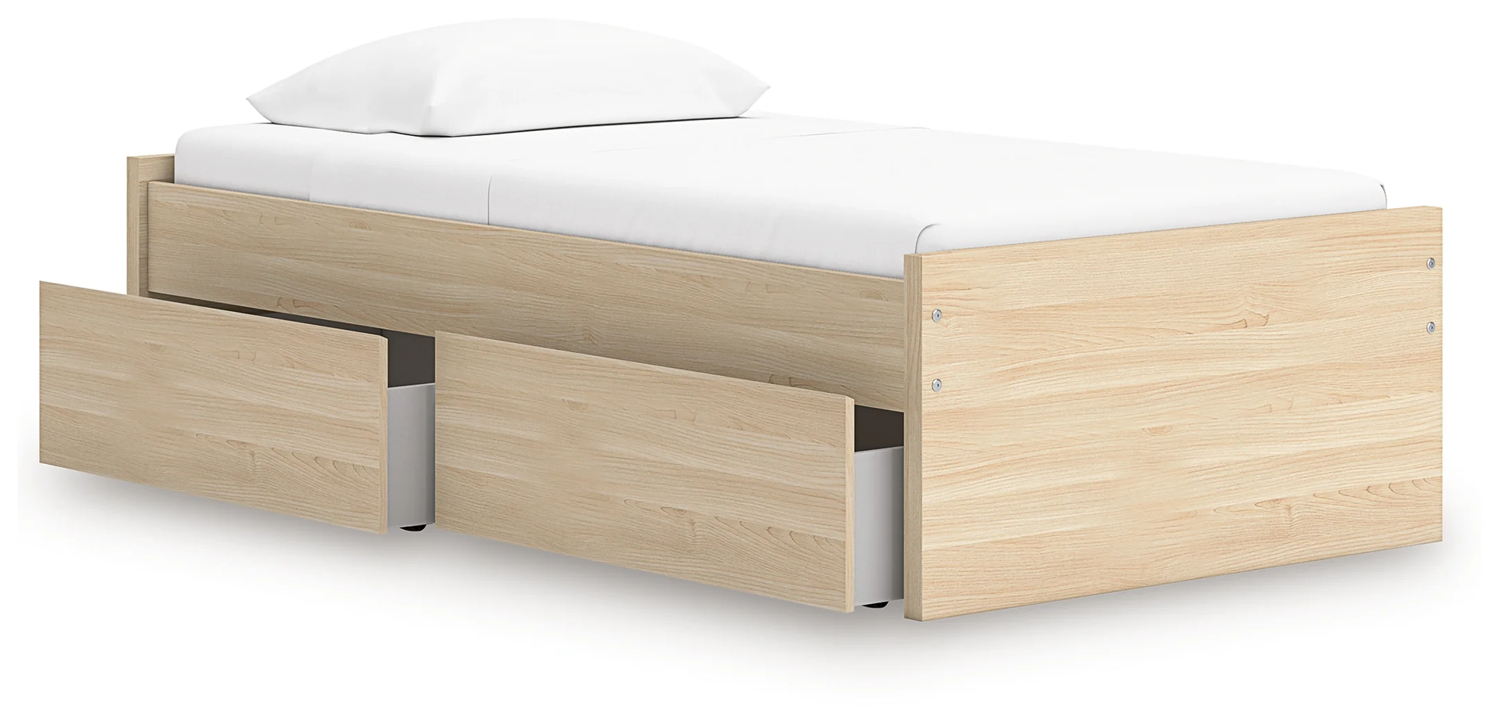Onita Natural Twin Platform Bed with 1 Side Storage - Image 3