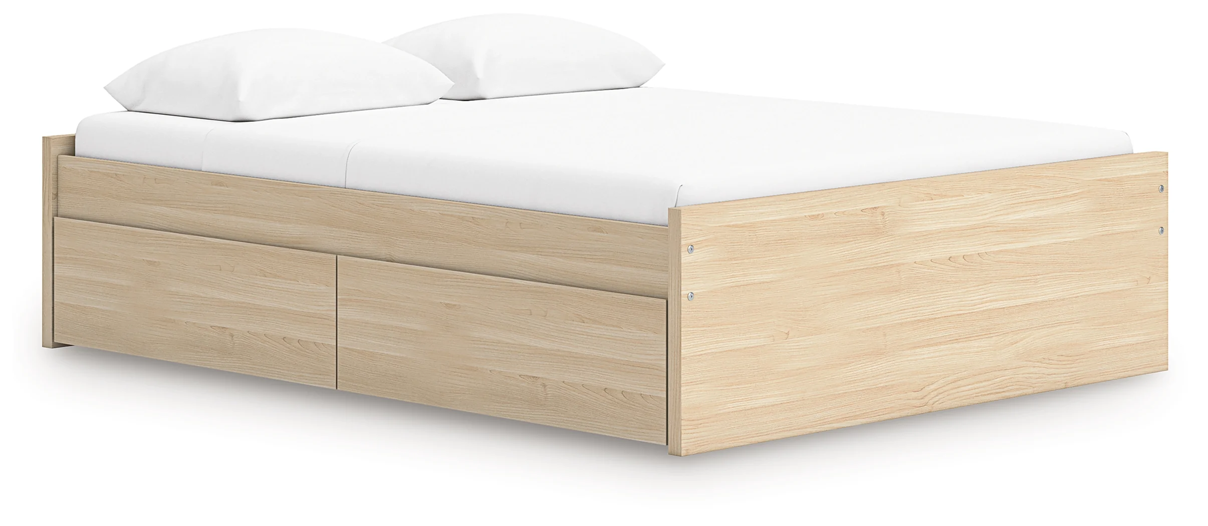 Onita Natural Queen Platform Bed with 1 Side Storage - Image 2