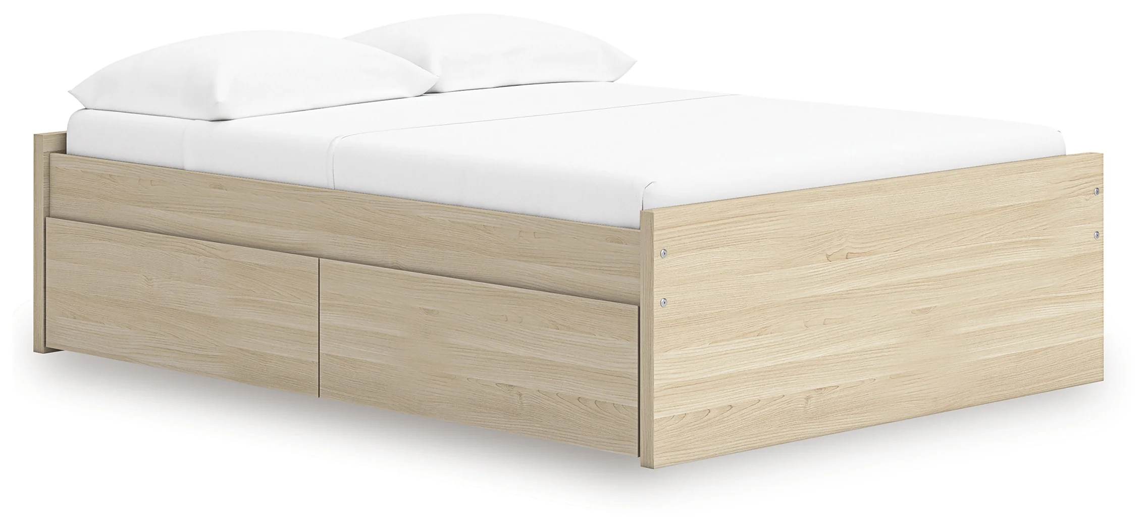 Onita Natural Full Platform Bed with 2 Side Storage - Image 2