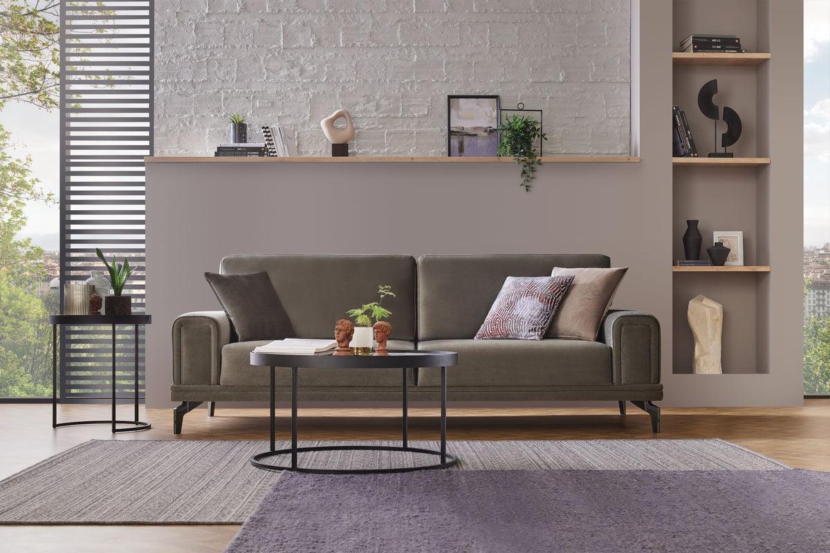 Evora Khaki Green 3-Seater Sofa Bed