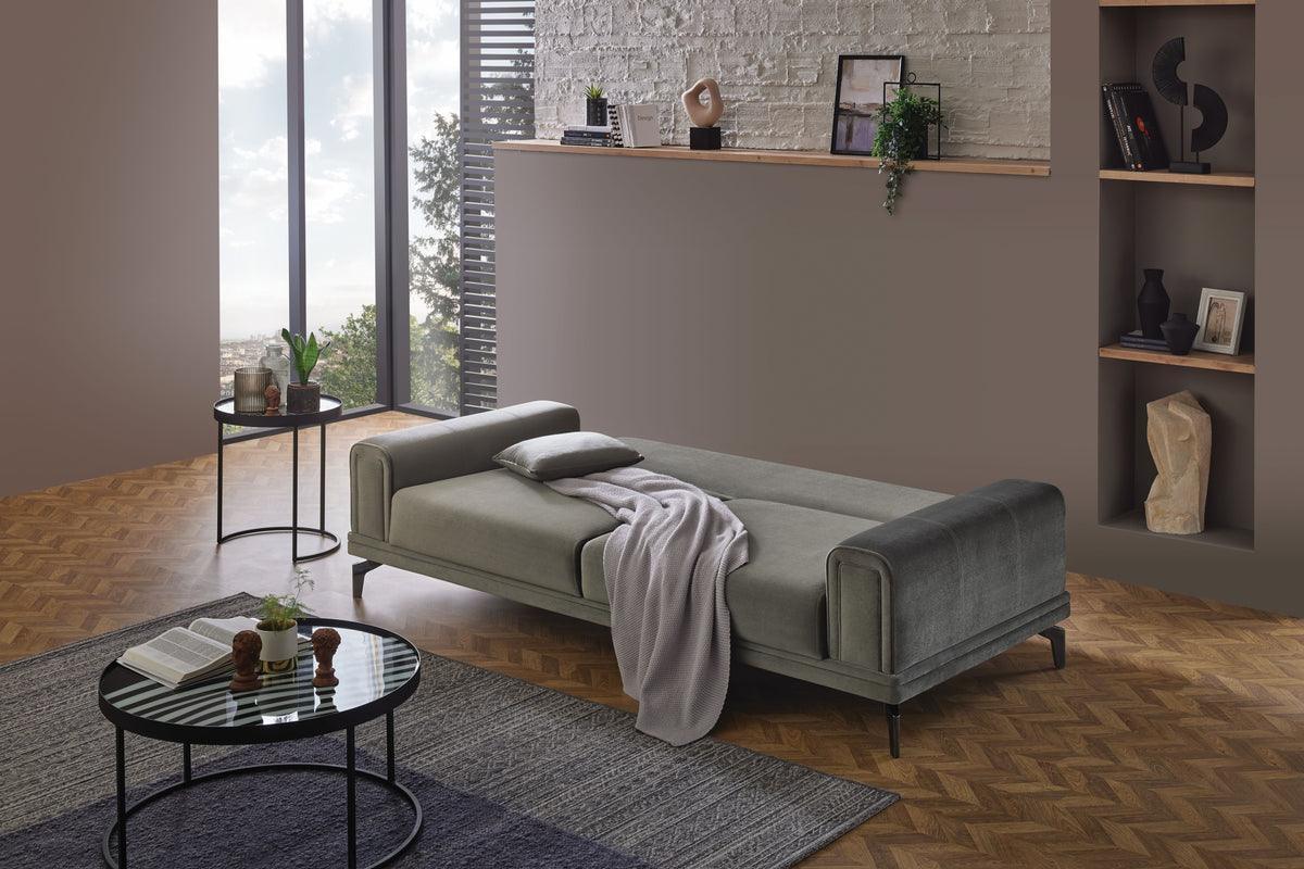 Evora Khaki Green 3-Seater Sofa Bed - Image 2