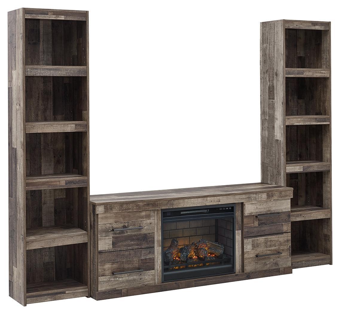 Derekson Multi Gray 3-Piece Entertainment Center With Electric Fireplace - Image 1