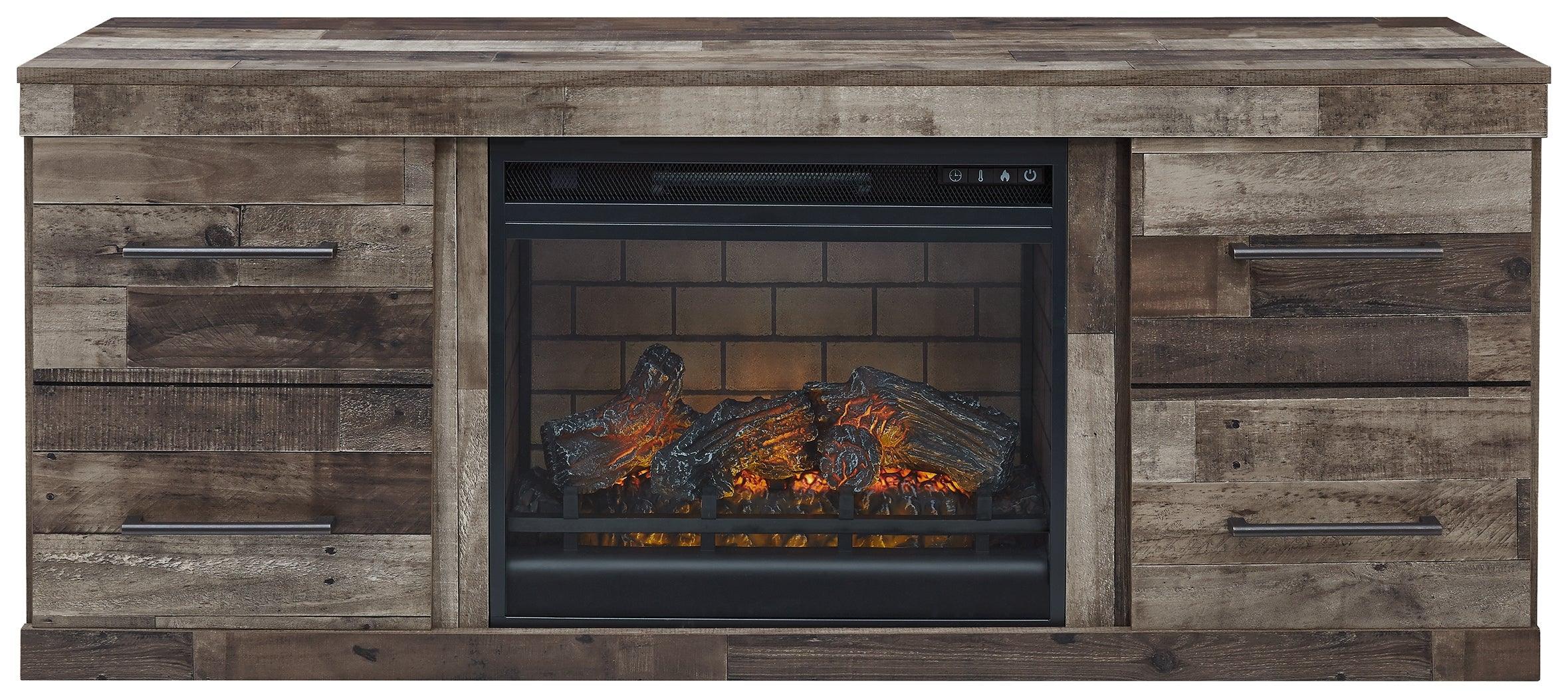 Derekson Multi Gray Tv Stand With Electric Fireplace - Image 3