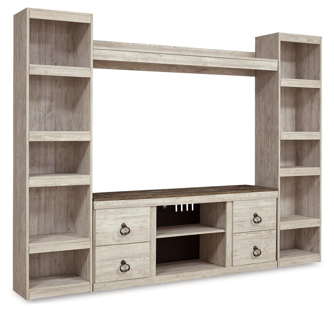 Willowton Whitewash 4-Piece Entertainment Center - Image 2