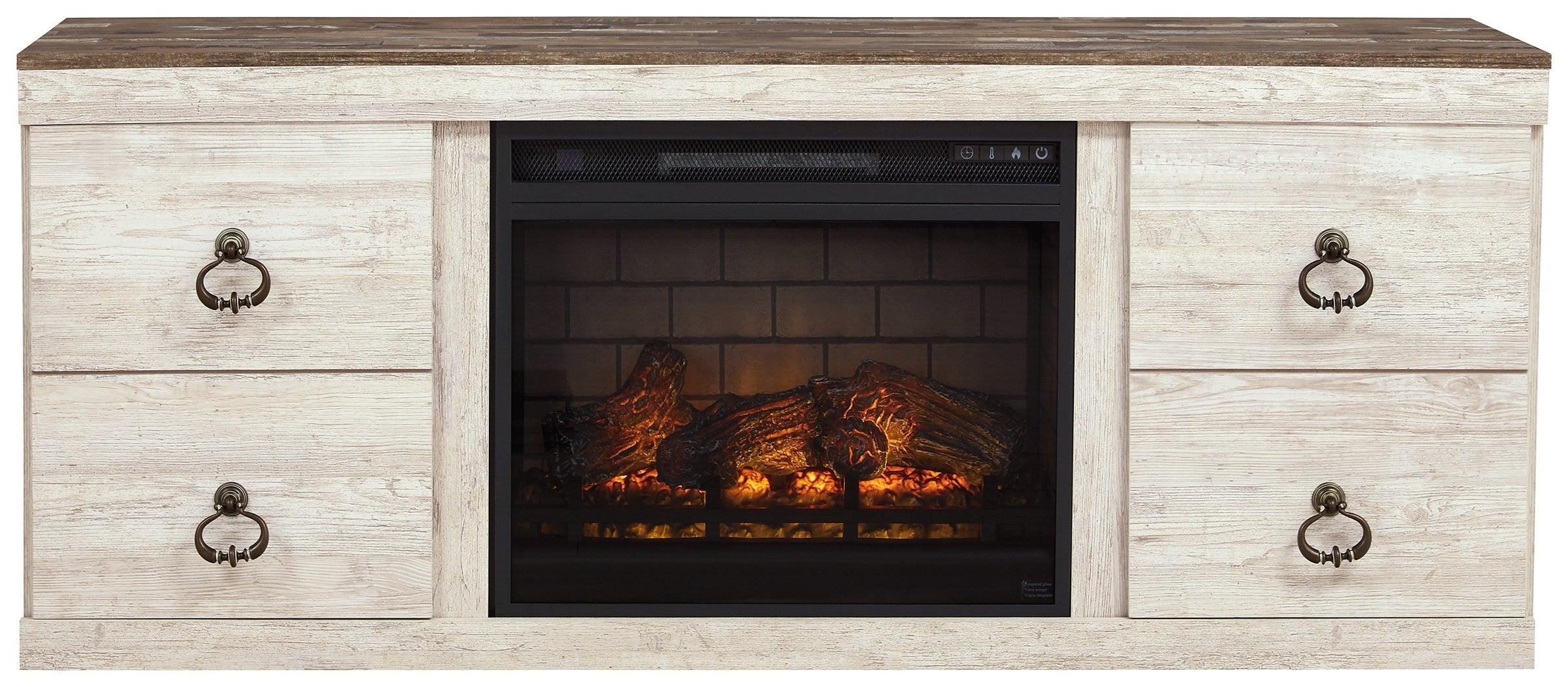 Willowton Whitewash Tv Stand With Electric Fireplace - Image 3