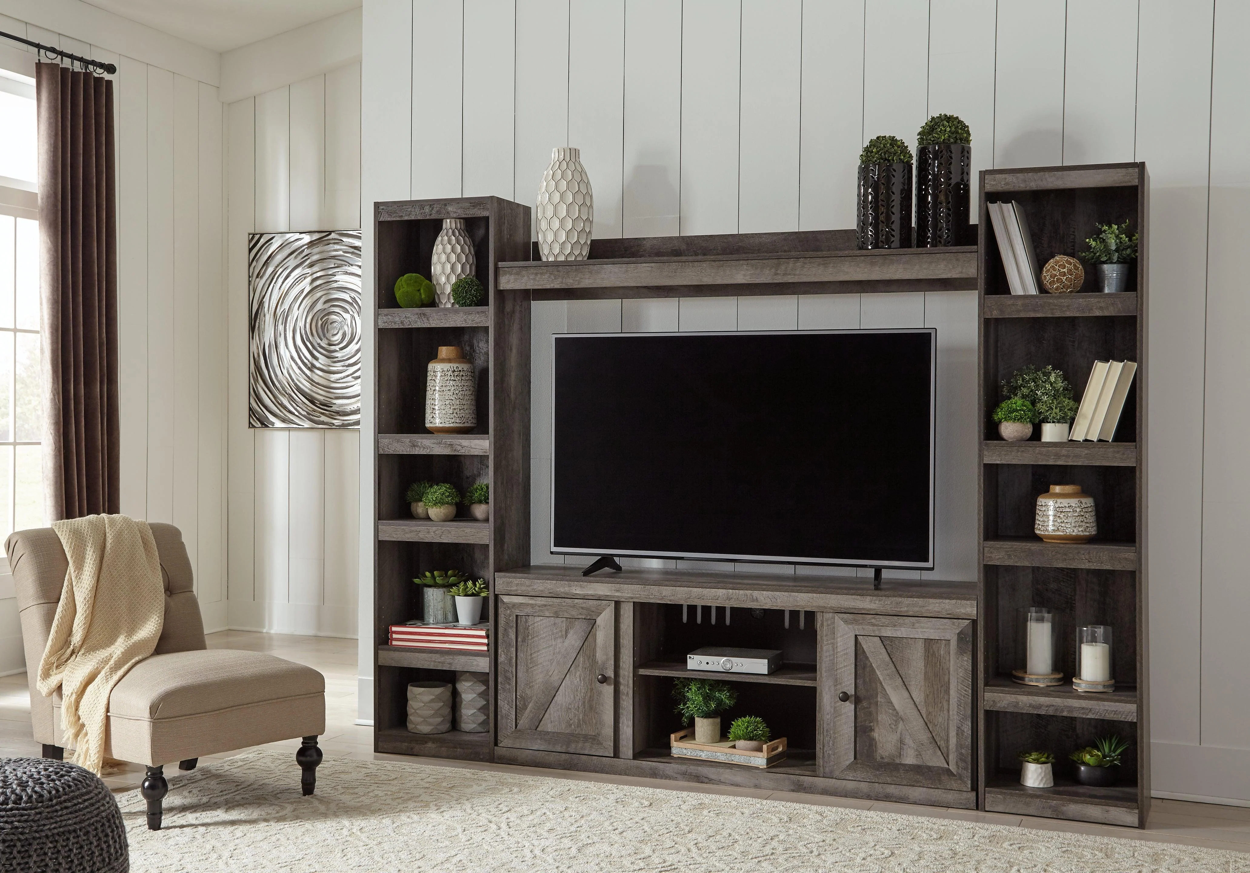 Wynnlow Gray 4-Piece Entertainment Center - Image 3