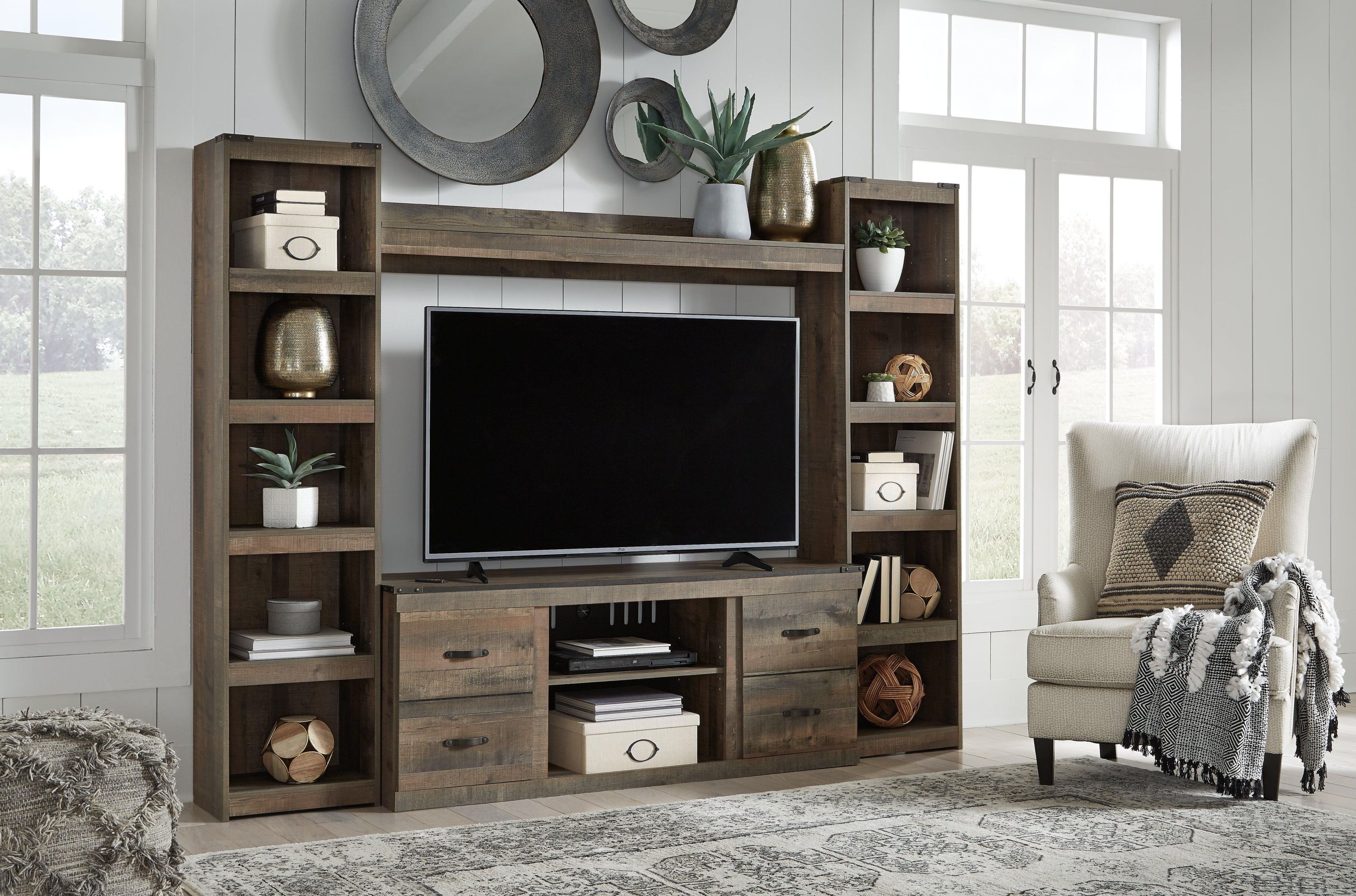 Trinell Brown 4-Piece Entertainment Center - Image 3