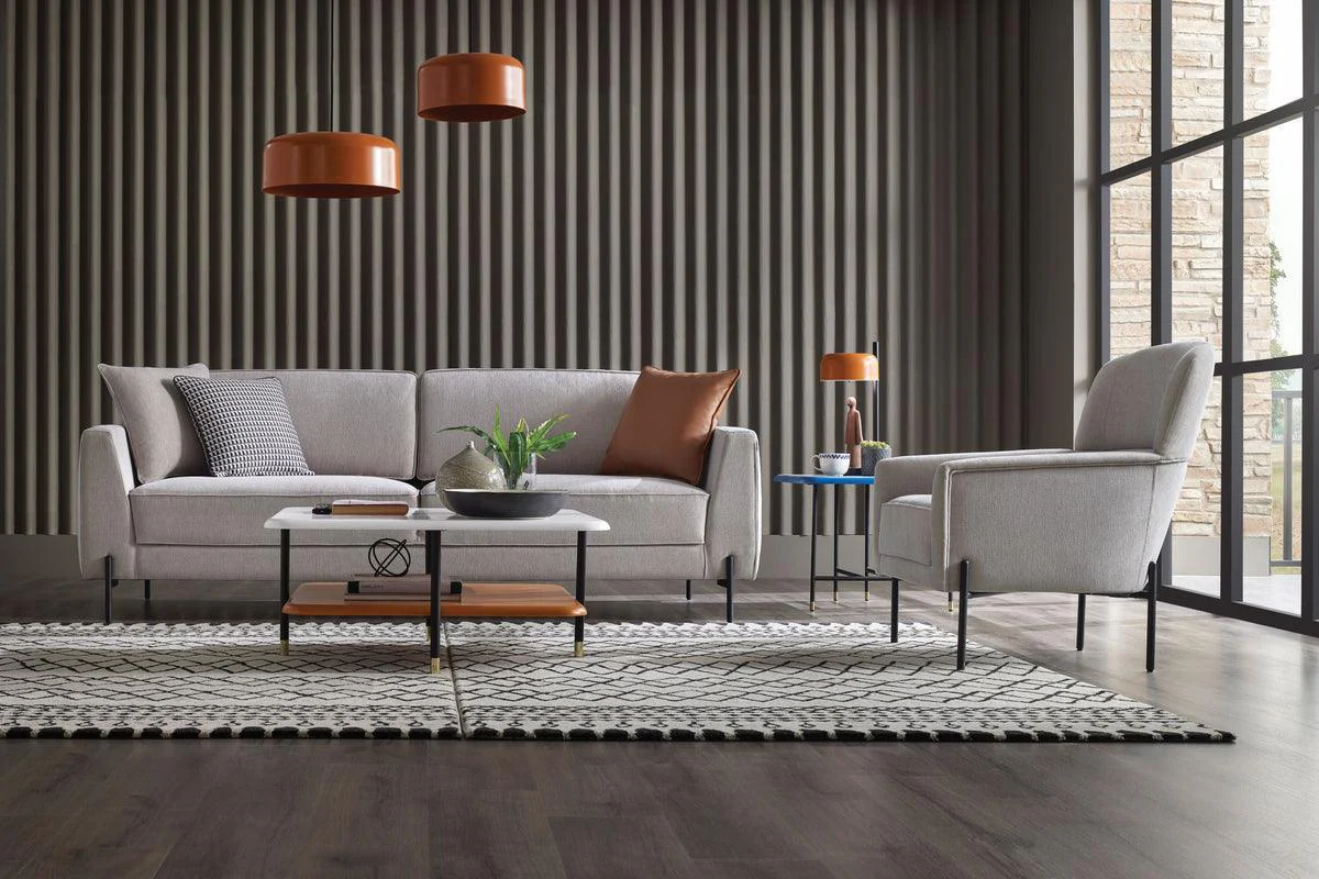 Dante Light Gray 3-Seater Sofa - Image 1