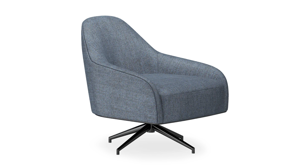 Giorno Blue Swivel Armchair - Image 1