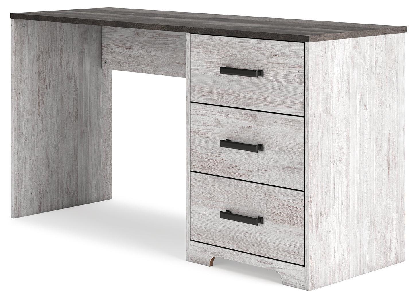 Shawburn White Dark Charcoal Gray 54" Home Office Desk - Image 3