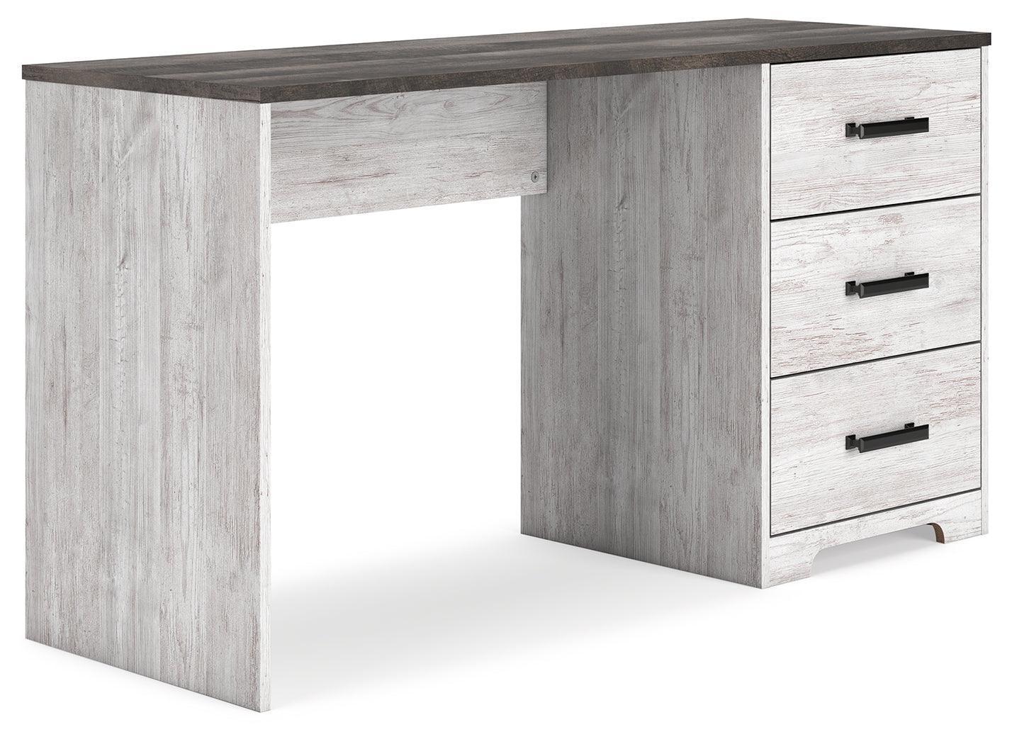 Shawburn White Dark Charcoal Gray 54" Home Office Desk - Image 2
