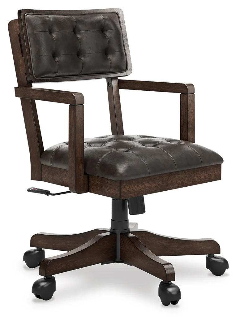 Breckington Dark Brown Home Office Desk Chair - Image 2
