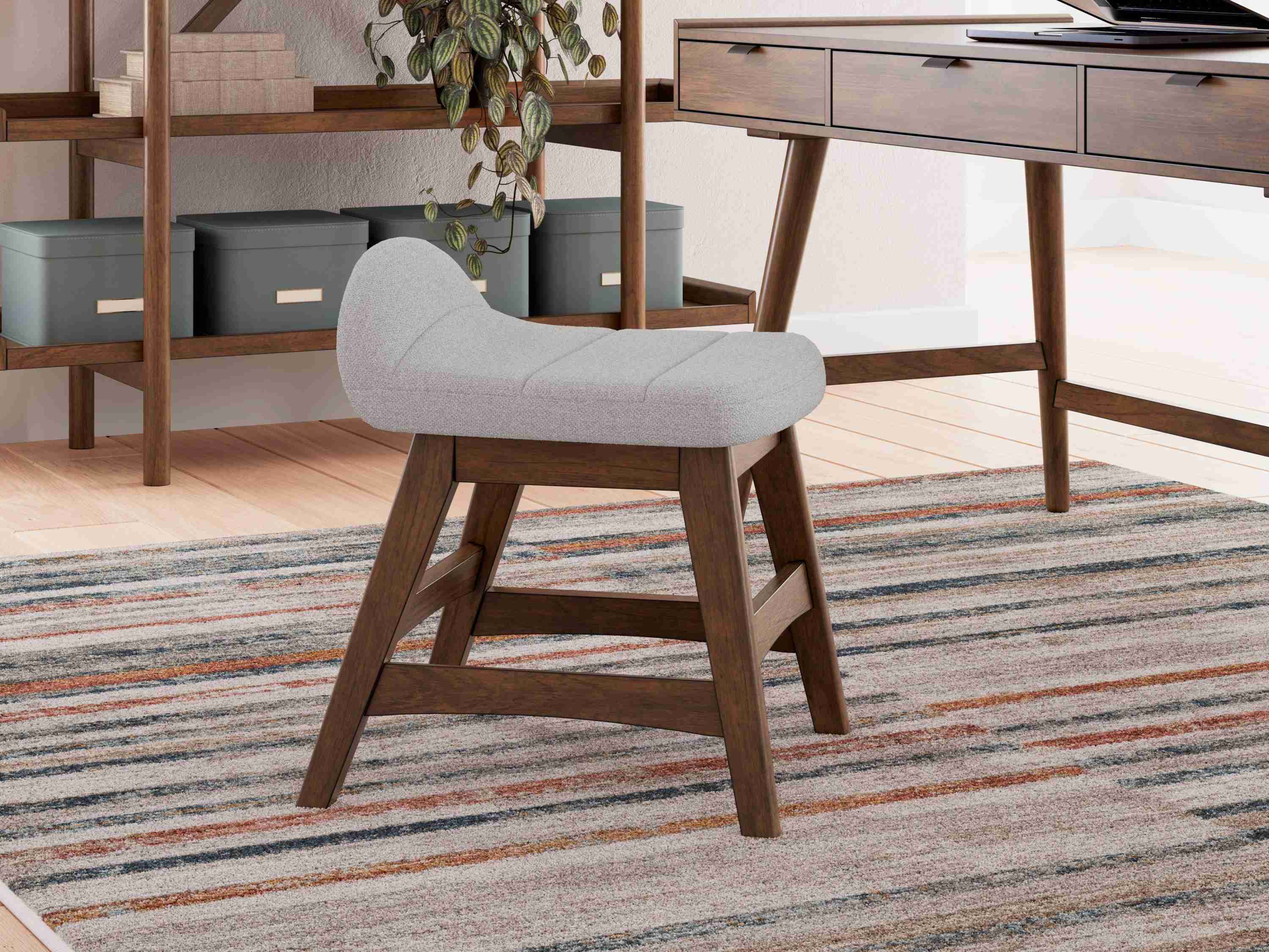 Lyncott Brown Home Office Desk With Chair - Image 3