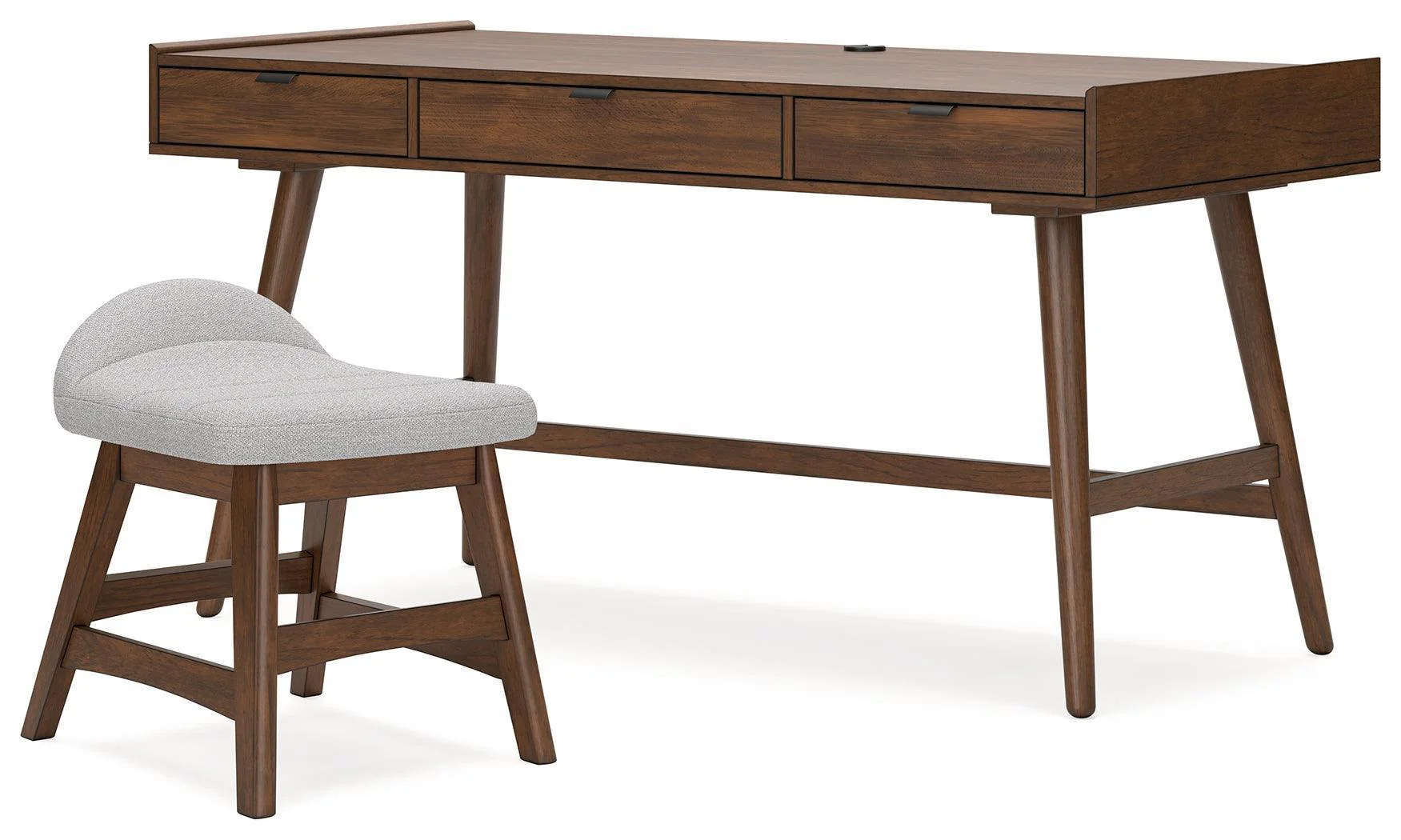 Lyncott Brown Home Office Desk With Chair - Image 1