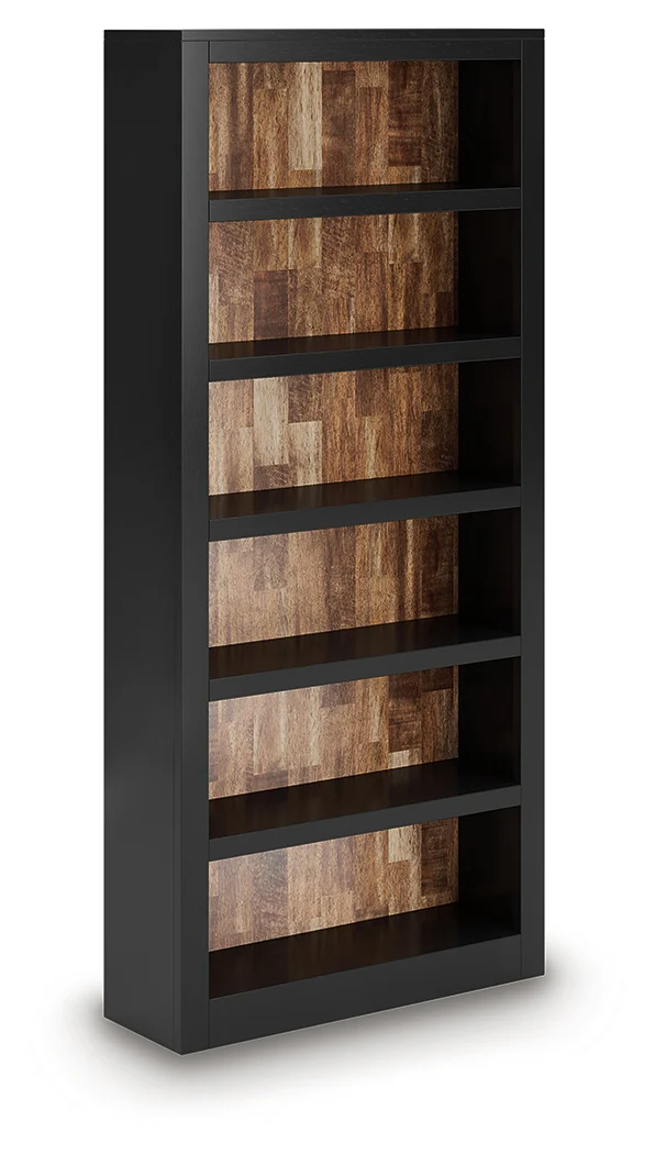 Wildenauer Brown/Black 75" Bookcase - Image 2