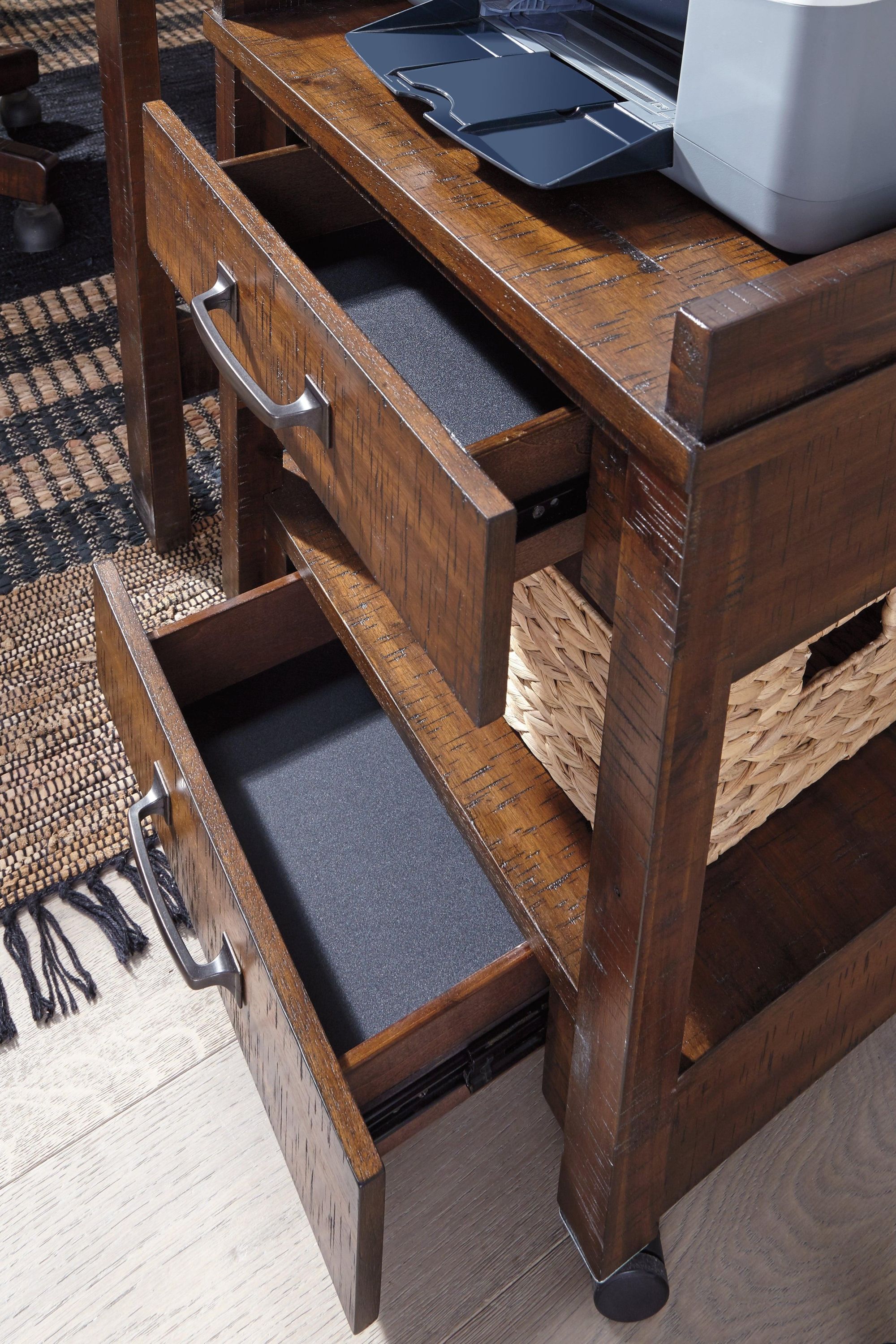Baldridge Rustic Brown Printer Stand - Image 3