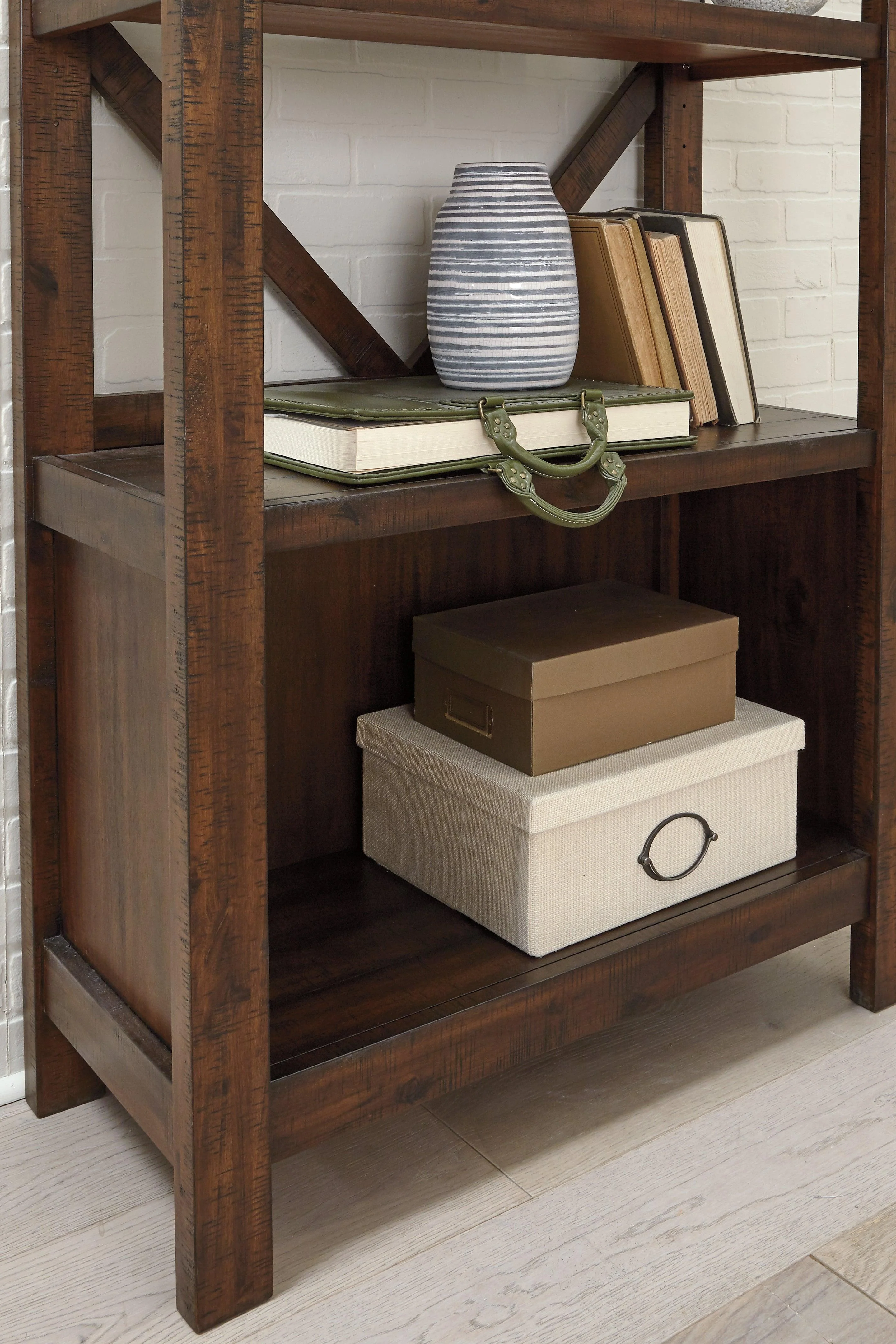 Baldridge Rustic Brown 75" Bookcase - Image 3