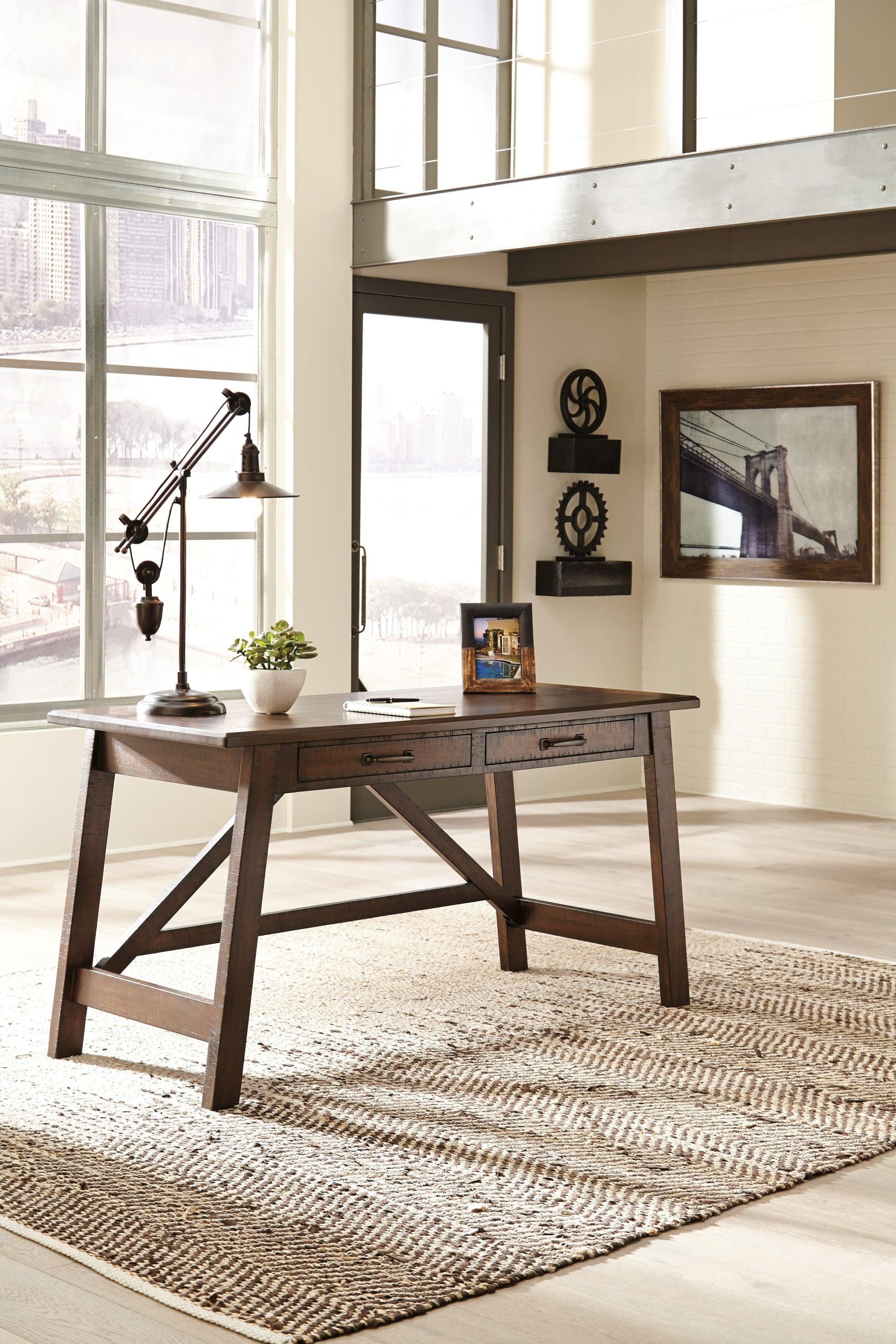 Baldridge Rustic Brown Home Office Desk - Image 3