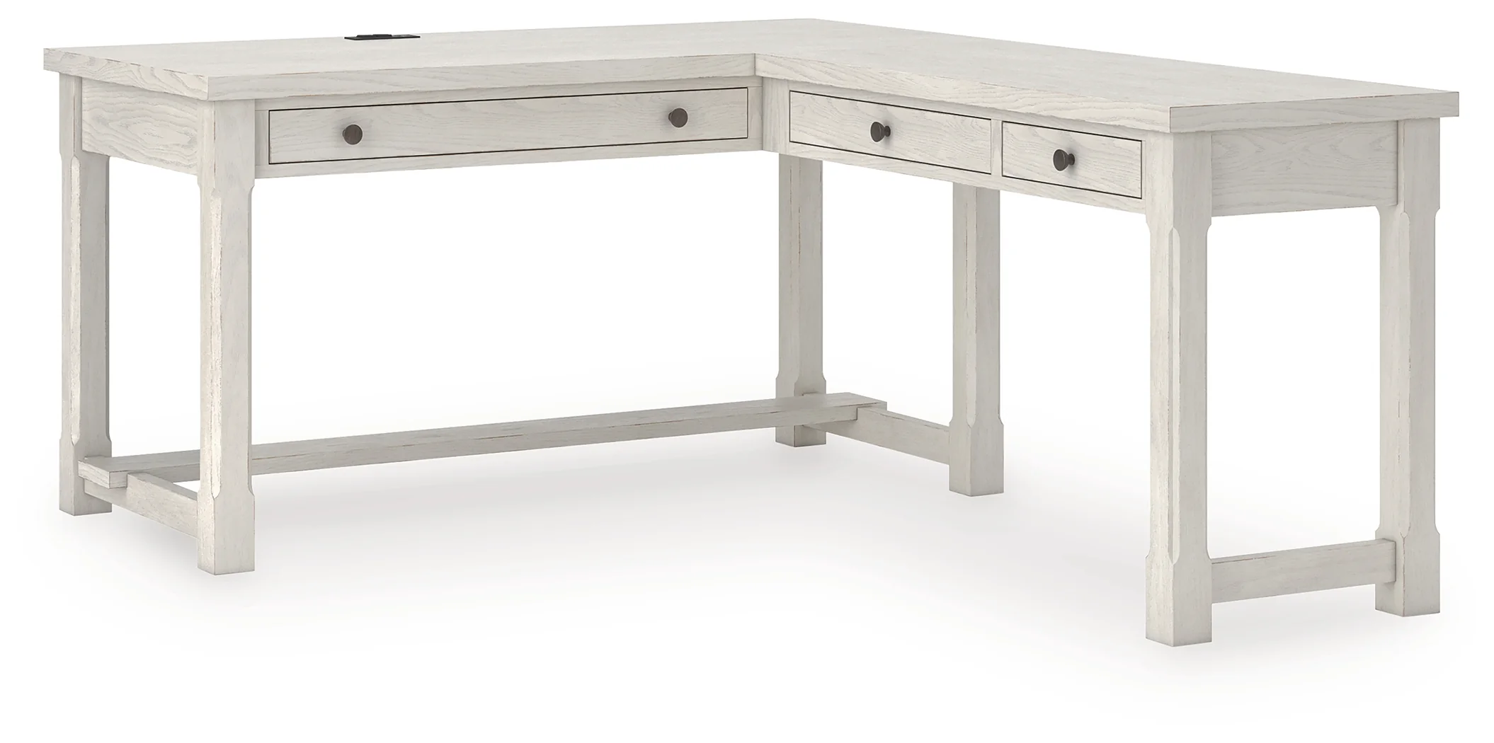 Robbinsdale Antique White L-Shaped Home Office Desk - Image 3