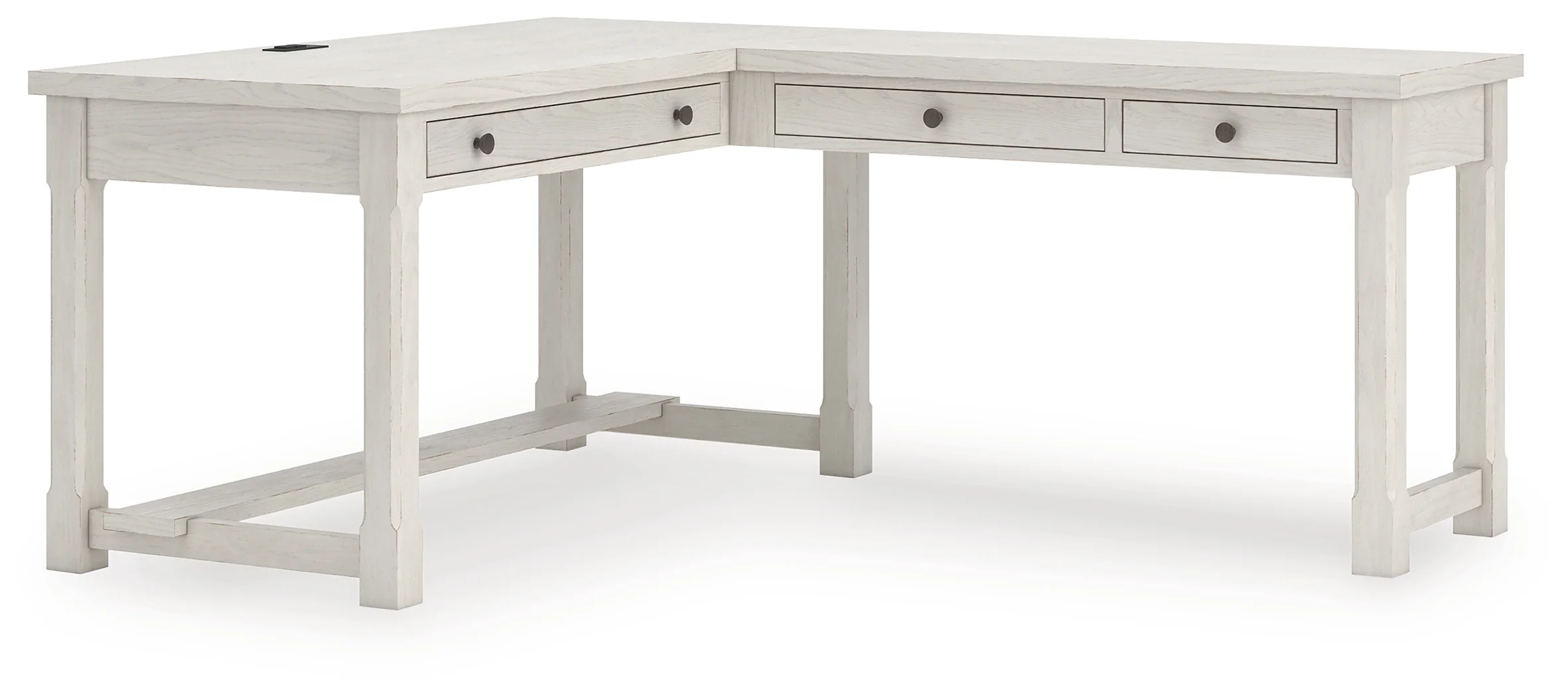 Robbinsdale Antique White L-Shaped Home Office Desk - Image 2