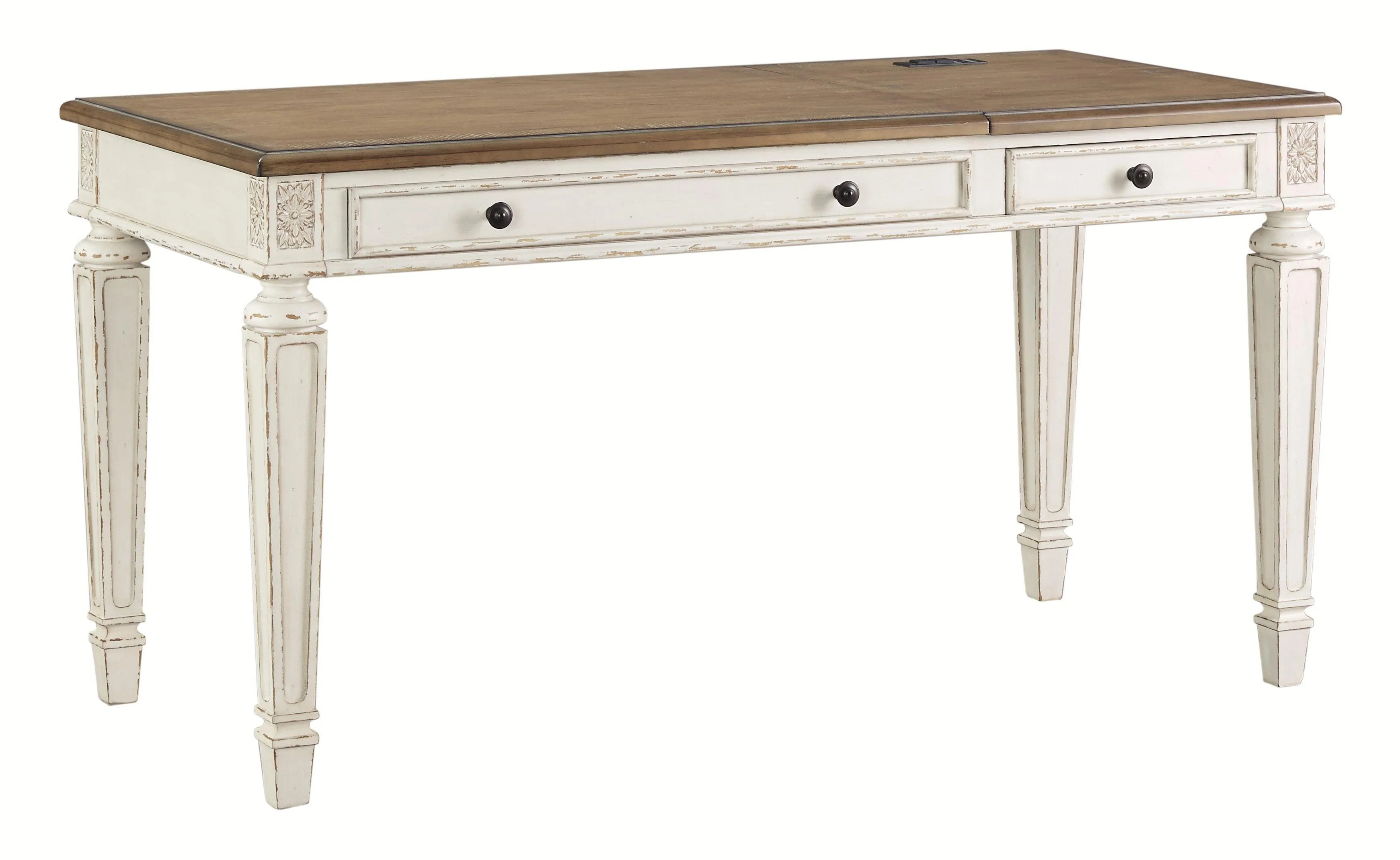 Realyn White Brown Home Office Lift Top Desk - Image 2