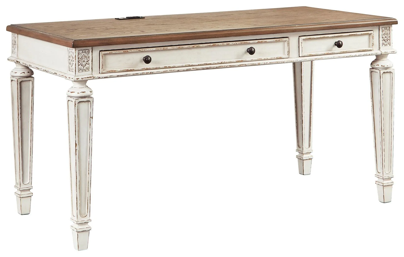 Realyn White Brown 60" Home Office Desk - Image 2